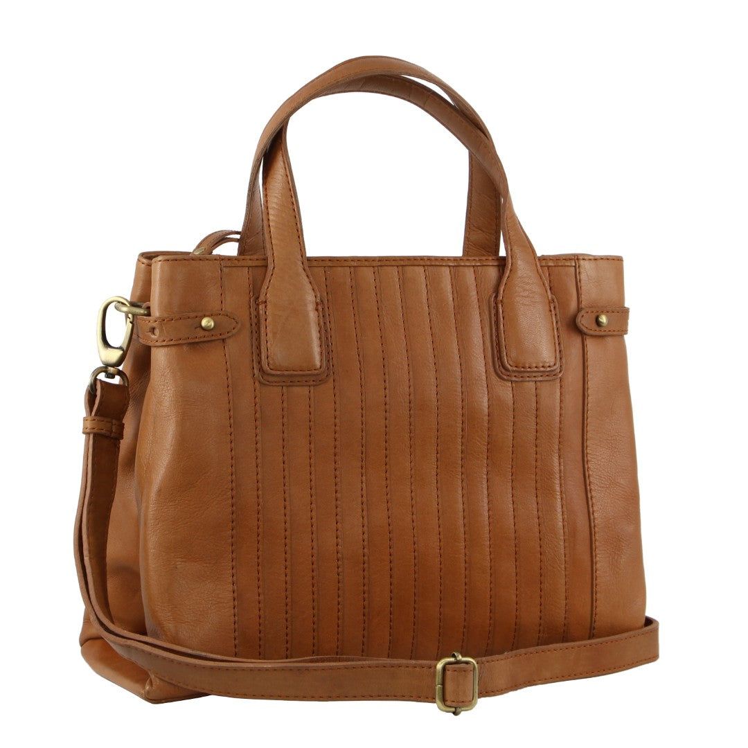 Brown Pierre Cardin Leather Stitch-design Tote Bag | 1548-IHCTU