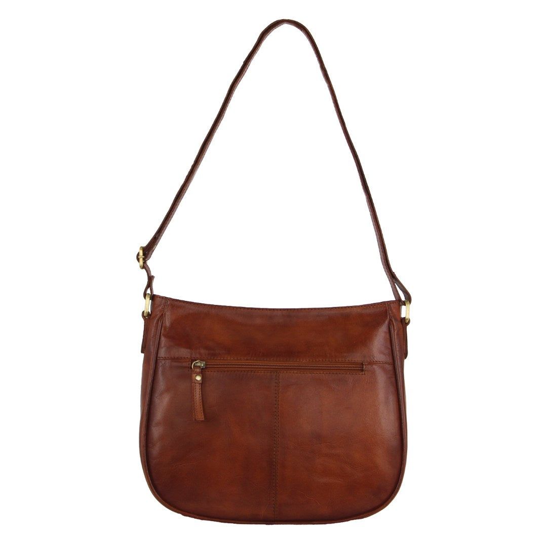 Brown Pierre Cardin Leather Stud Detail Cross-body Bag | 7942-HLDUO