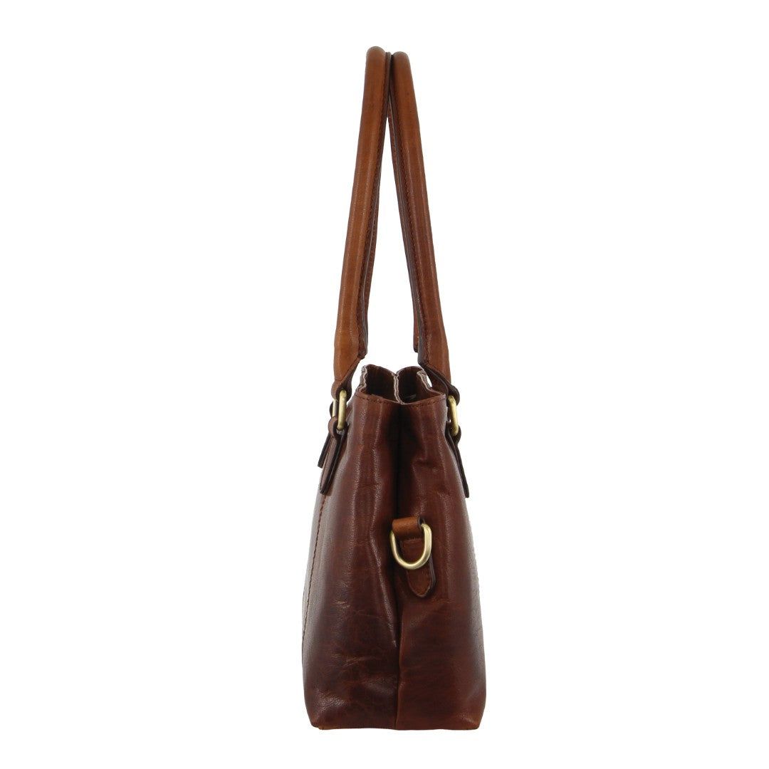 Brown Pierre Cardin Leather Tote Bag | 0647-RAQJM