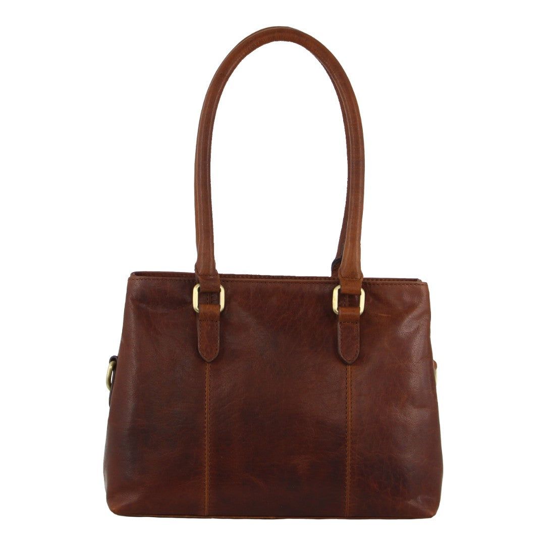 Brown Pierre Cardin Leather Tote Bag | 0647-RAQJM