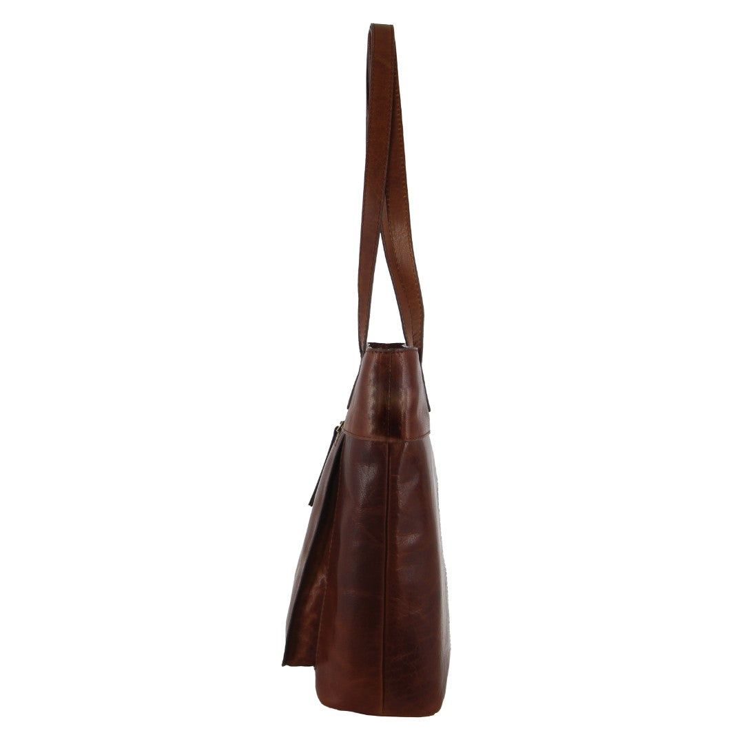 Brown Pierre Cardin Leather Tote Bag | 2395-ELNGC