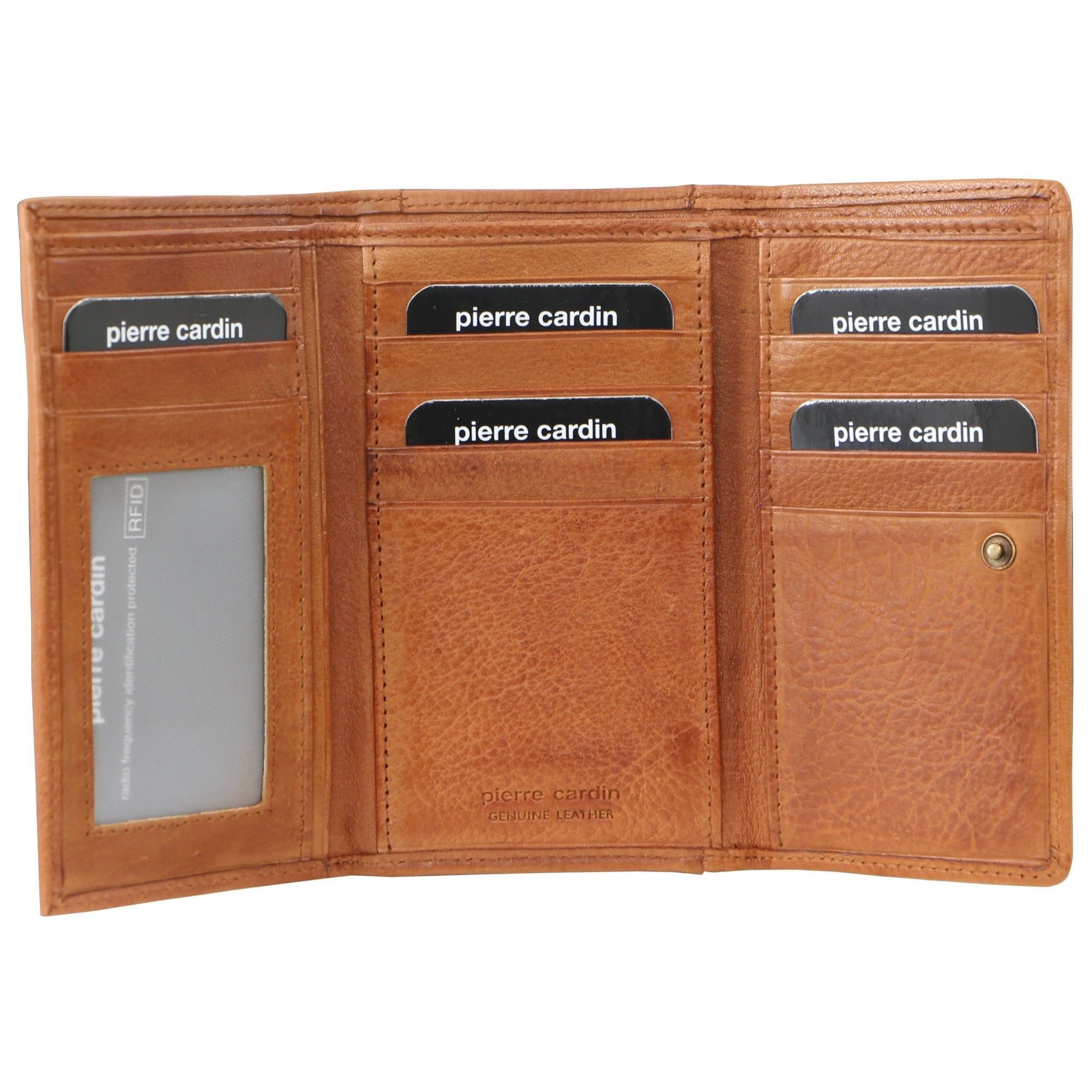 Brown Pierre Cardin Leather Tri-Fold Wallet | 2164-FQRTH