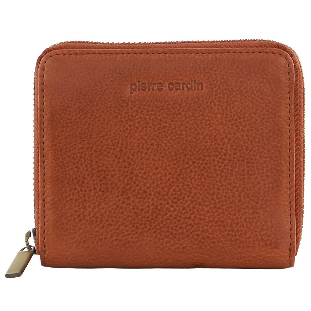 Brown Pierre Cardin Leather Zip around wallet | 2190-EYWOB