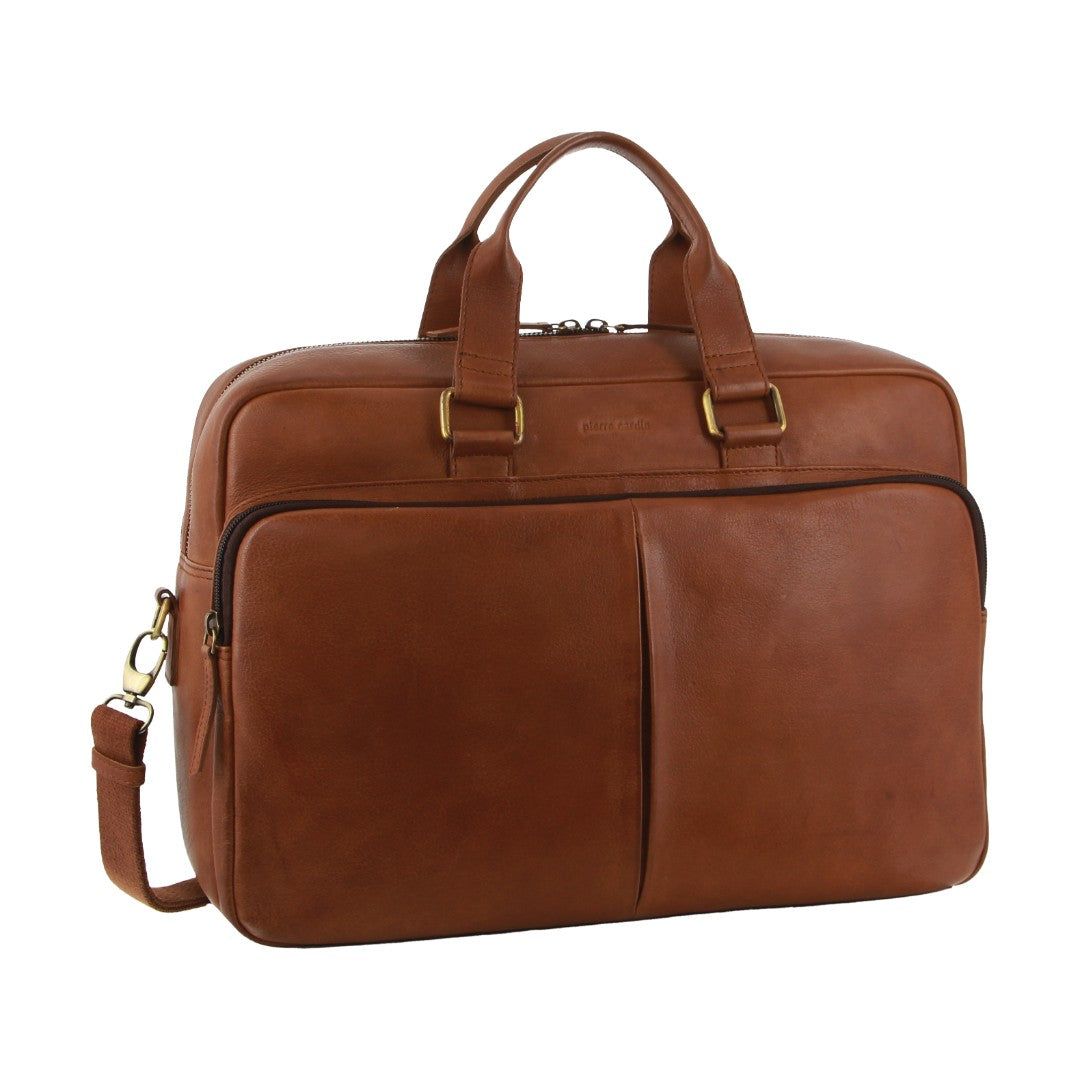 Brown Pierre Cardin Rustic Business Computer Bag | 2739-CIQOY