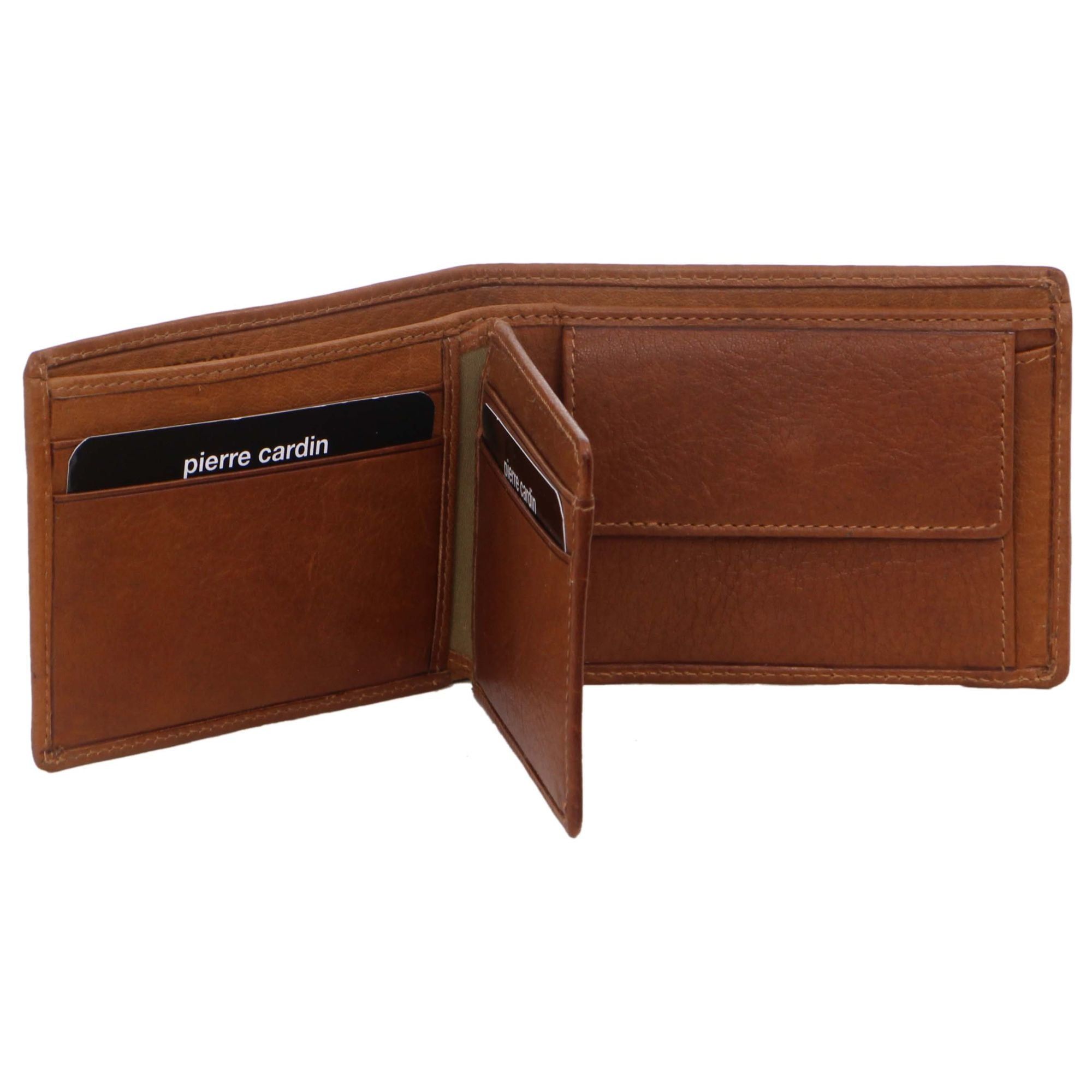 Brown Pierre Cardin Rustic Leather Bi-Fold Wallet | 8534-VFNBO