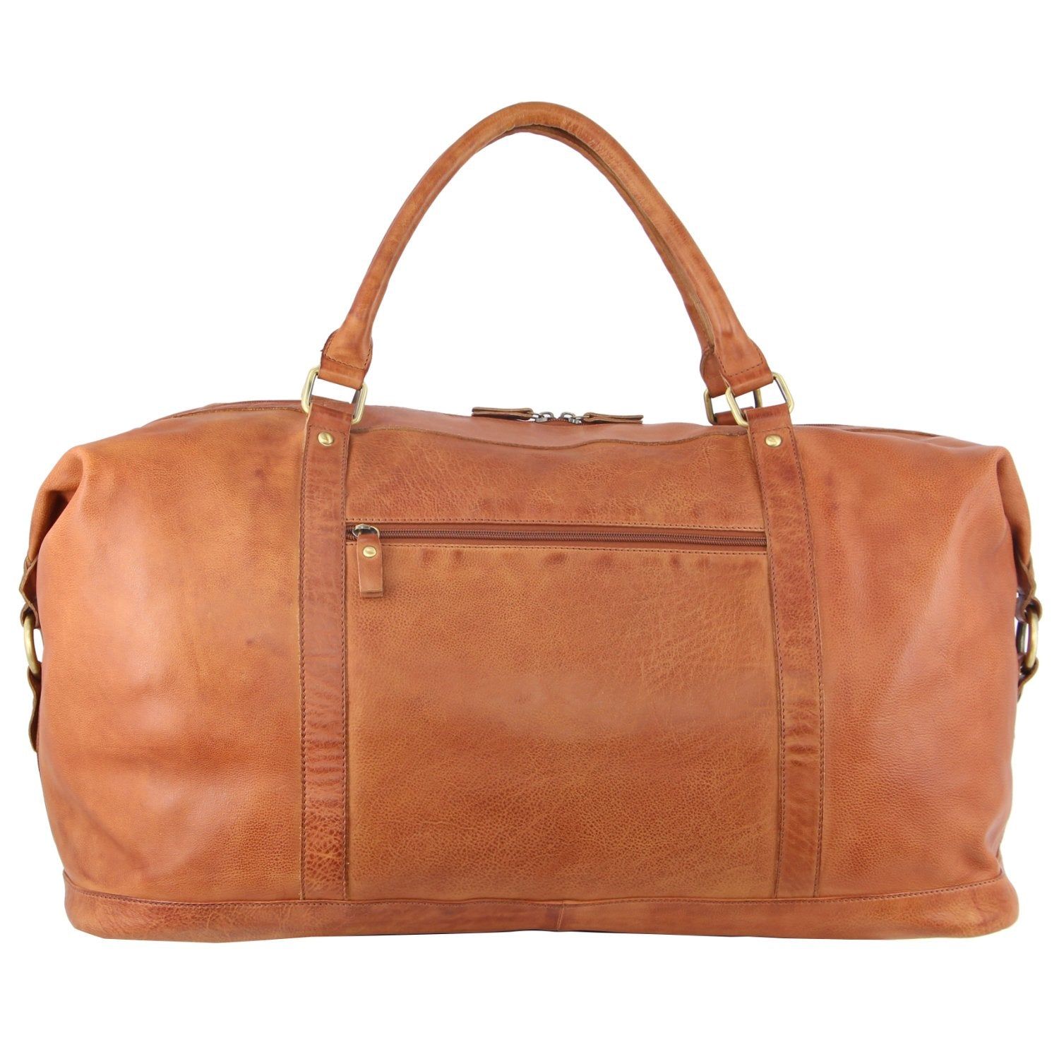 Brown Pierre Cardin Rustic Leather Business Overnight Bag | 2304-HURKZ