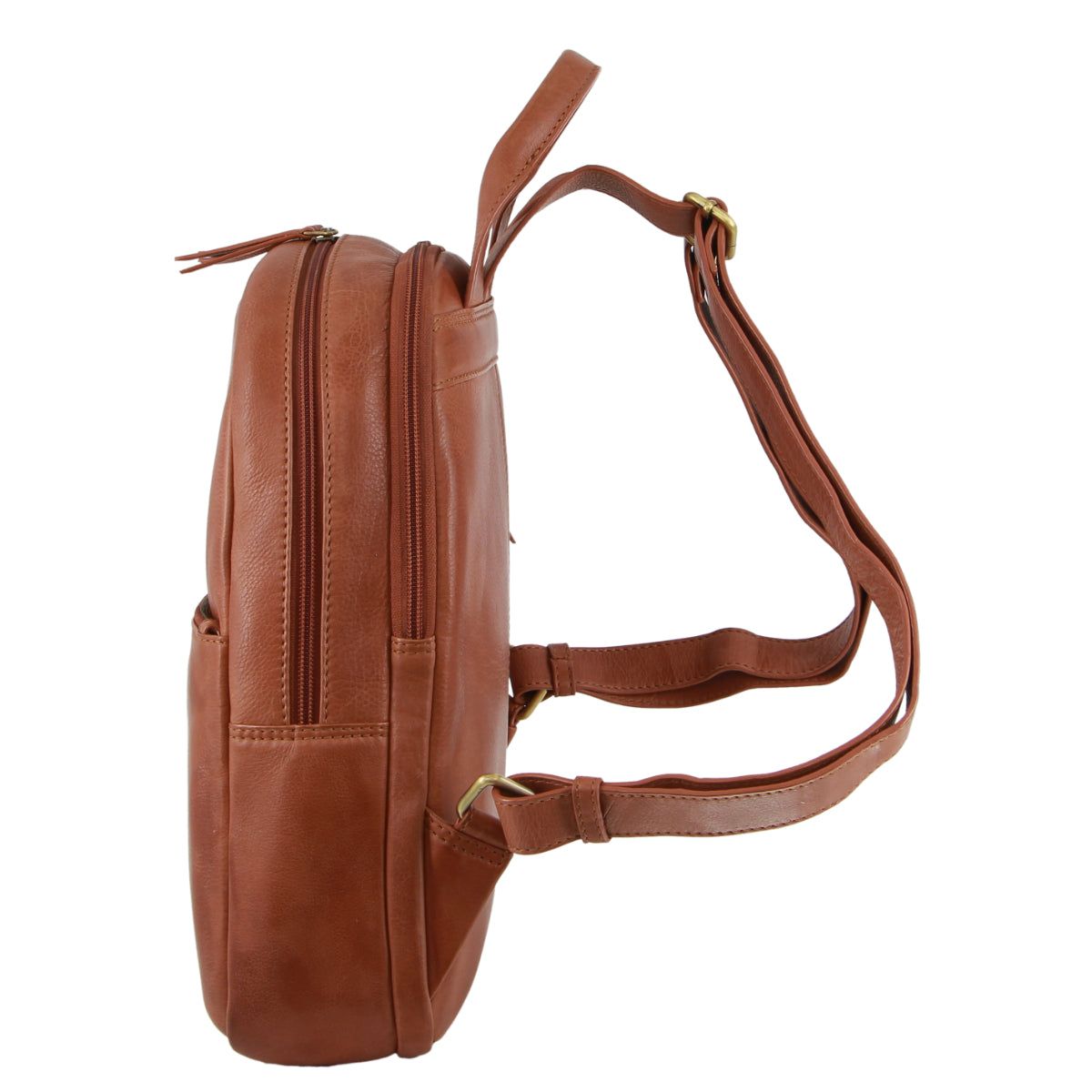 Brown Pierre Cardin Rustic Leather Business Backpack Computer Bag | 9753-FZBIQ