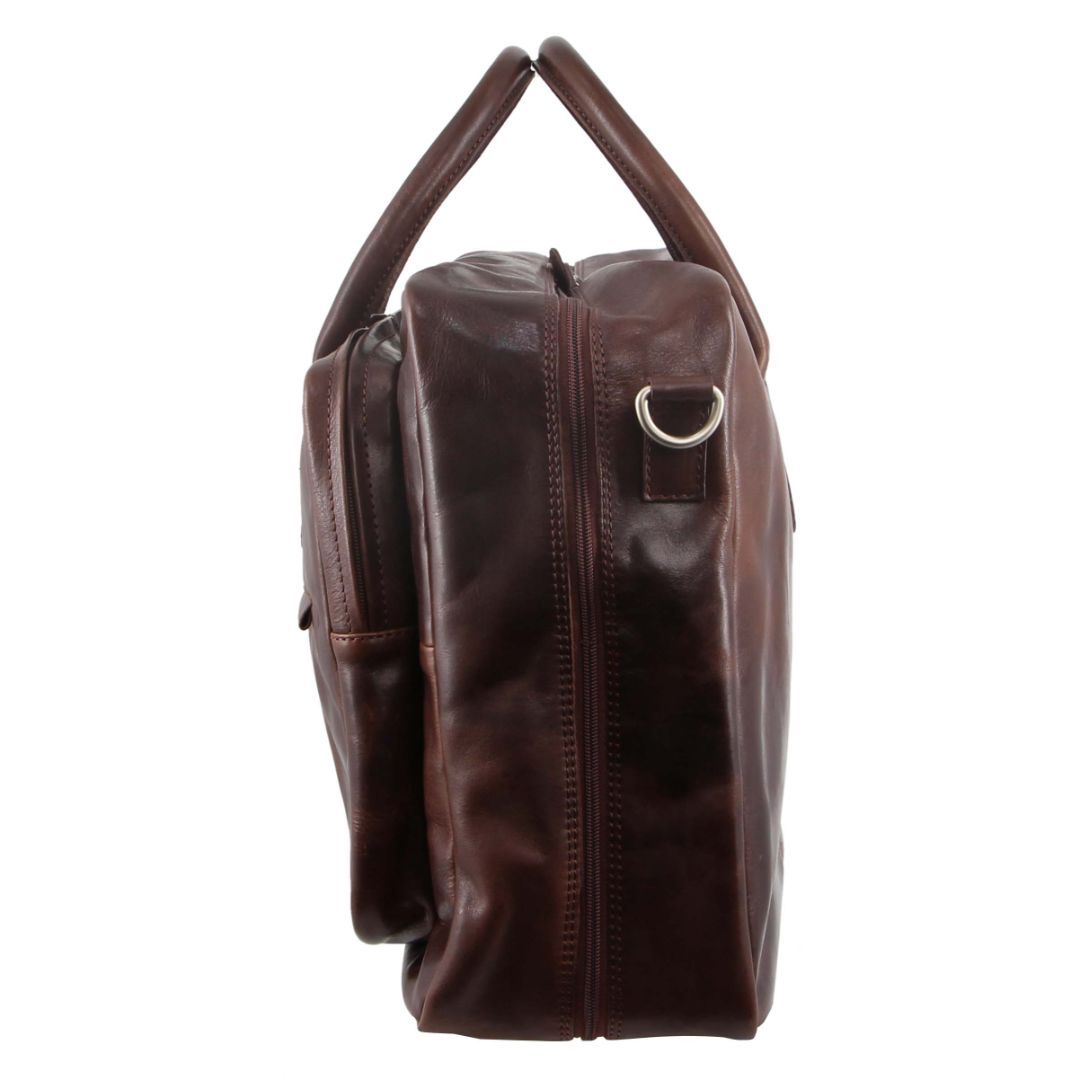 Brown Pierre Cardin Rustic Leather Business Bag | 5782-ZTVCJ