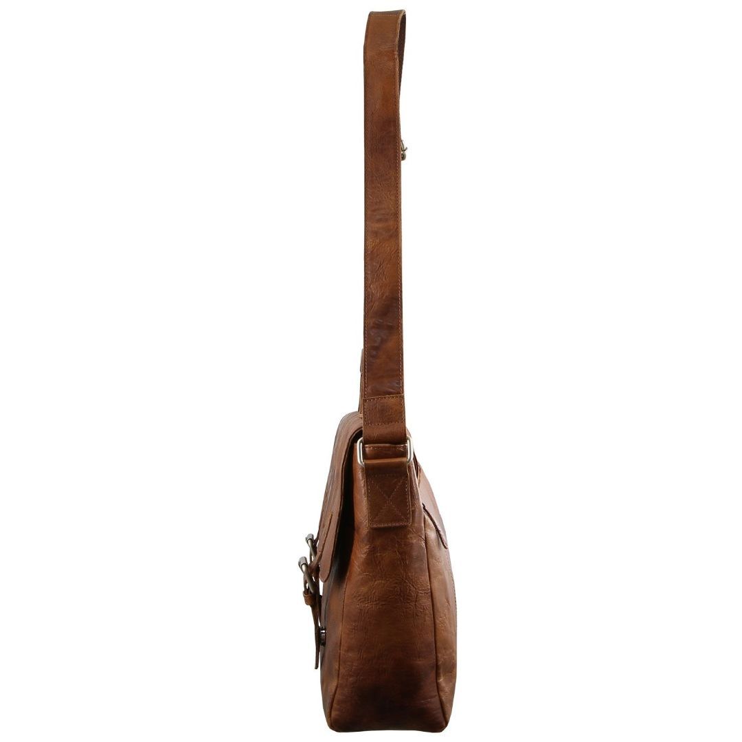 Brown Pierre Cardin Rustic Leather Computer Bag | 2804-QTHUN