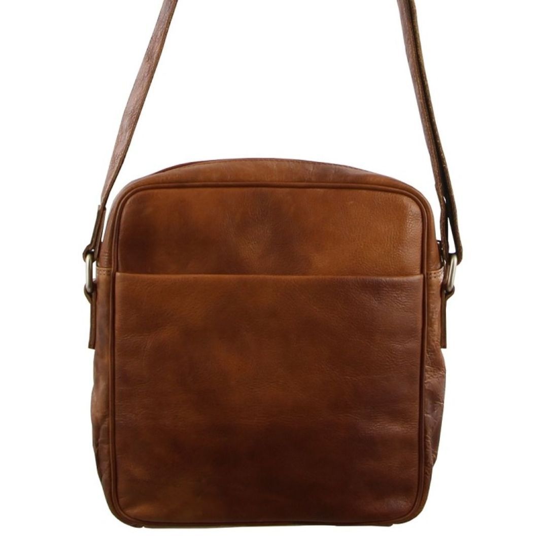 Brown Pierre Cardin Rustic Leather Ipad Bag | 2569-ZTLYX