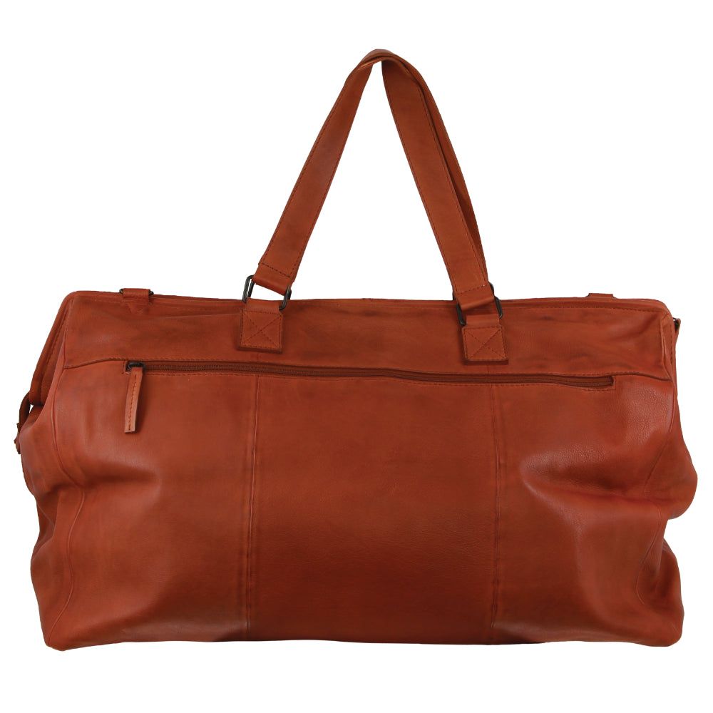 Brown Pierre Cardin Rustic Leather Overnight Bag | 9705-AXWSR