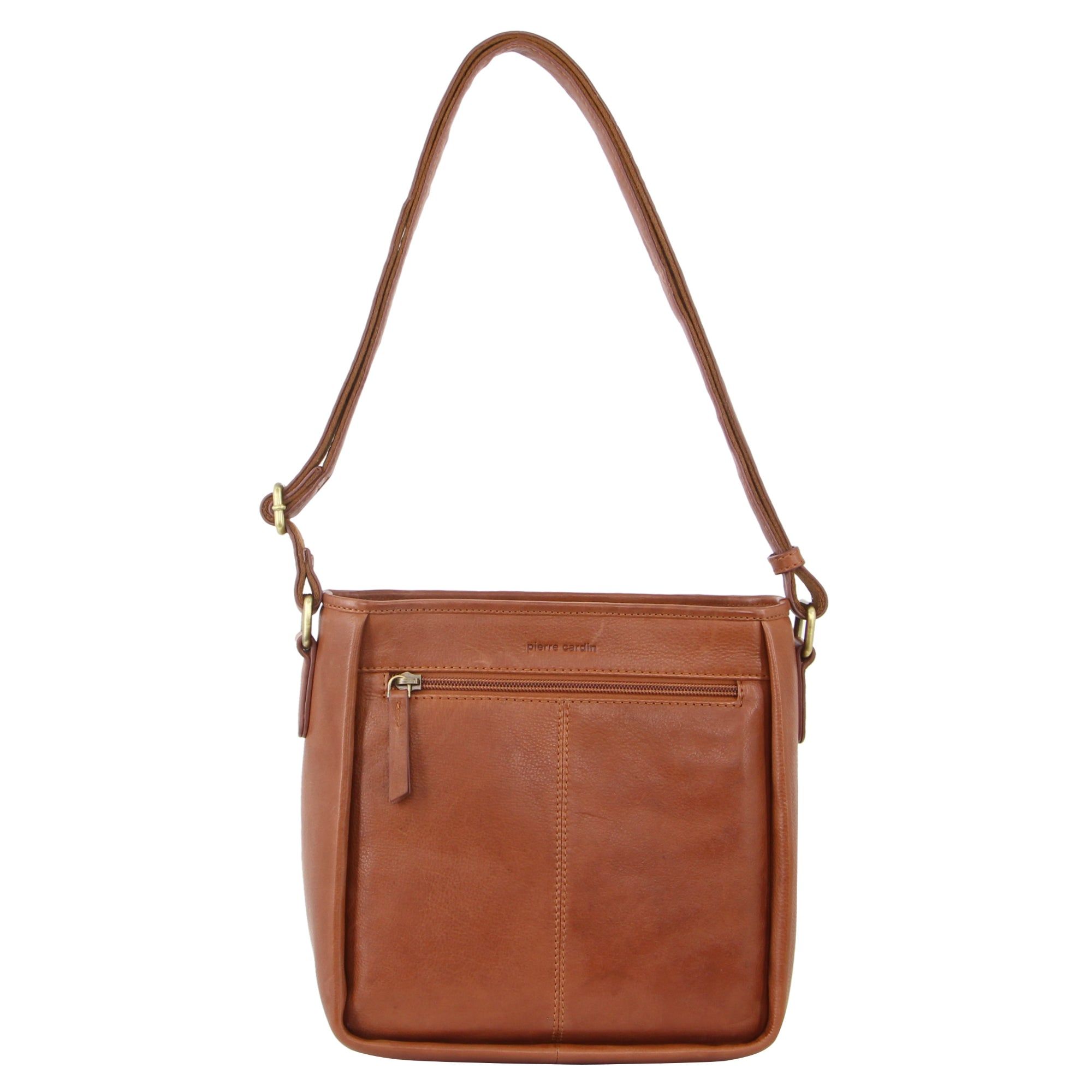 Brown Pierre Cardin Woven Embossed Leather Cross-Body Bag | 0425-WQSCE