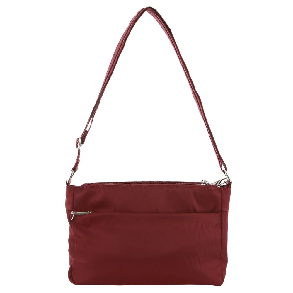 Burgundy Pierre Cardin Anti-Theft Cross-Body Bag | 2517-DZWTY