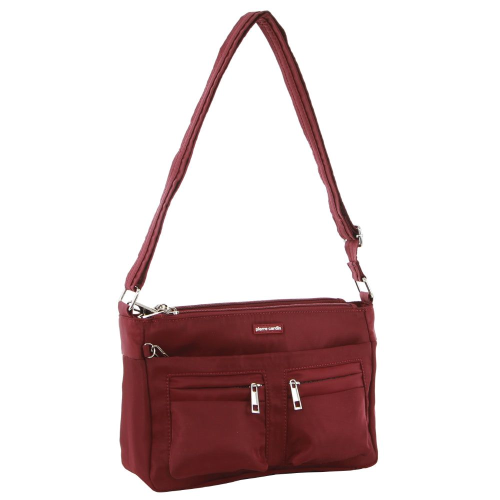 Burgundy Pierre Cardin Anti-Theft Cross-Body Bag | 2517-DZWTY