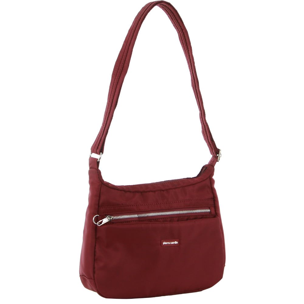 Burgundy Pierre Cardin Anti-Theft Cross Body Bag | 4578-TARXI