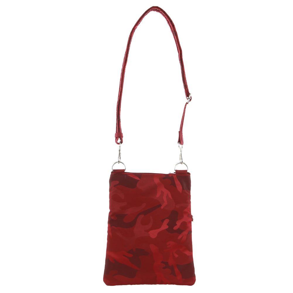 Burgundy / Camo Pierre Cardin Anti-Theft Cross Body Bag | 1507-XGPEK