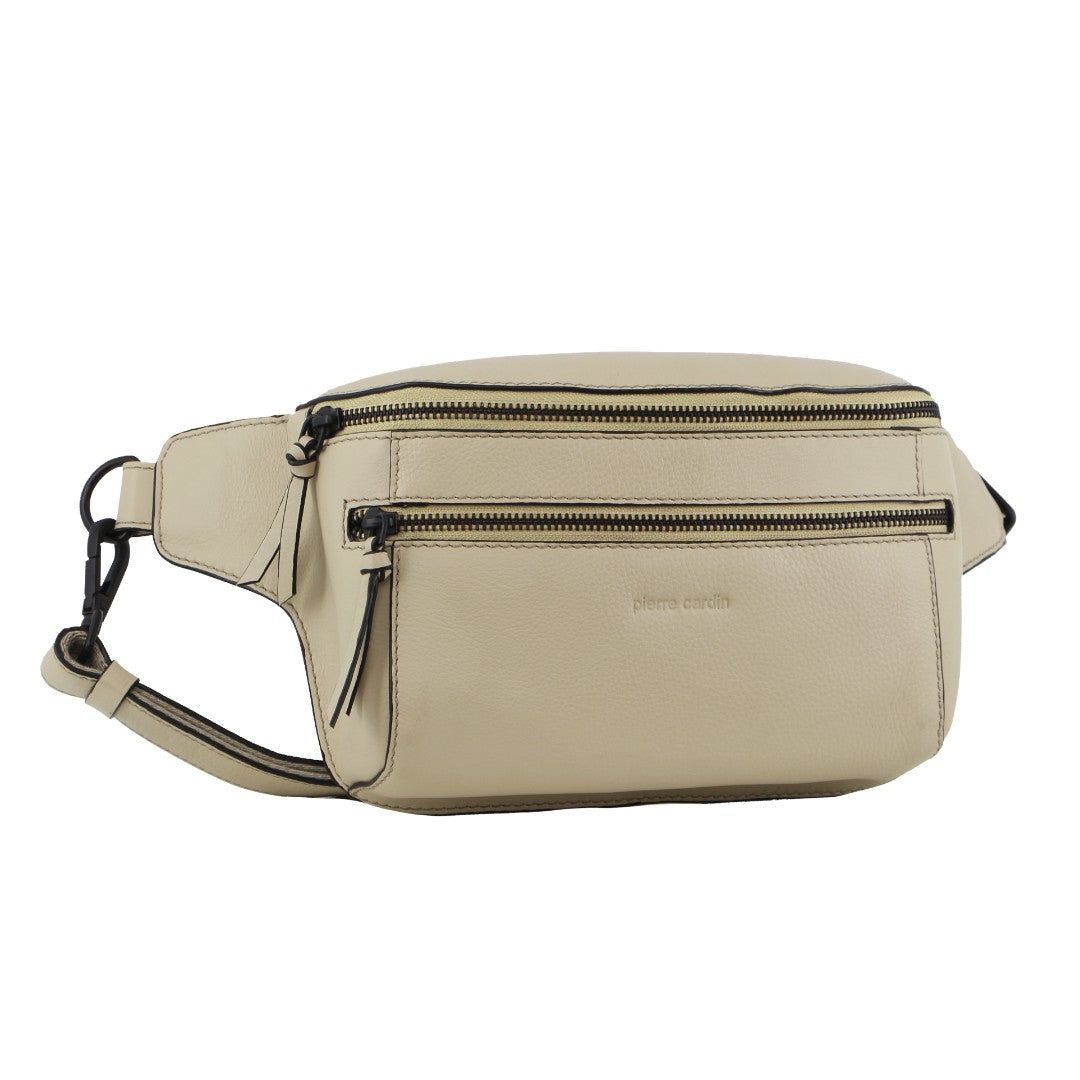 Cement Pierre Cardin Leather 3-Way Sling Bag | 9068-JSVFR