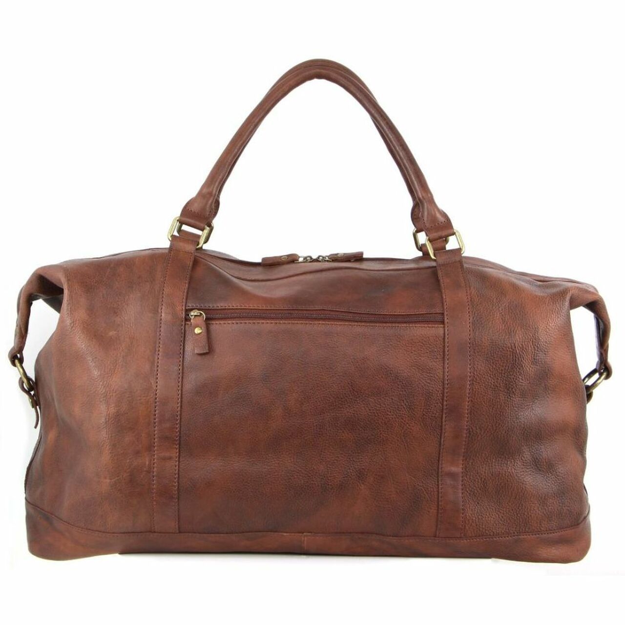 Chocolate Pierre Cardin Rustic Leather Business Overnight Bag | 3970-ZFOPH