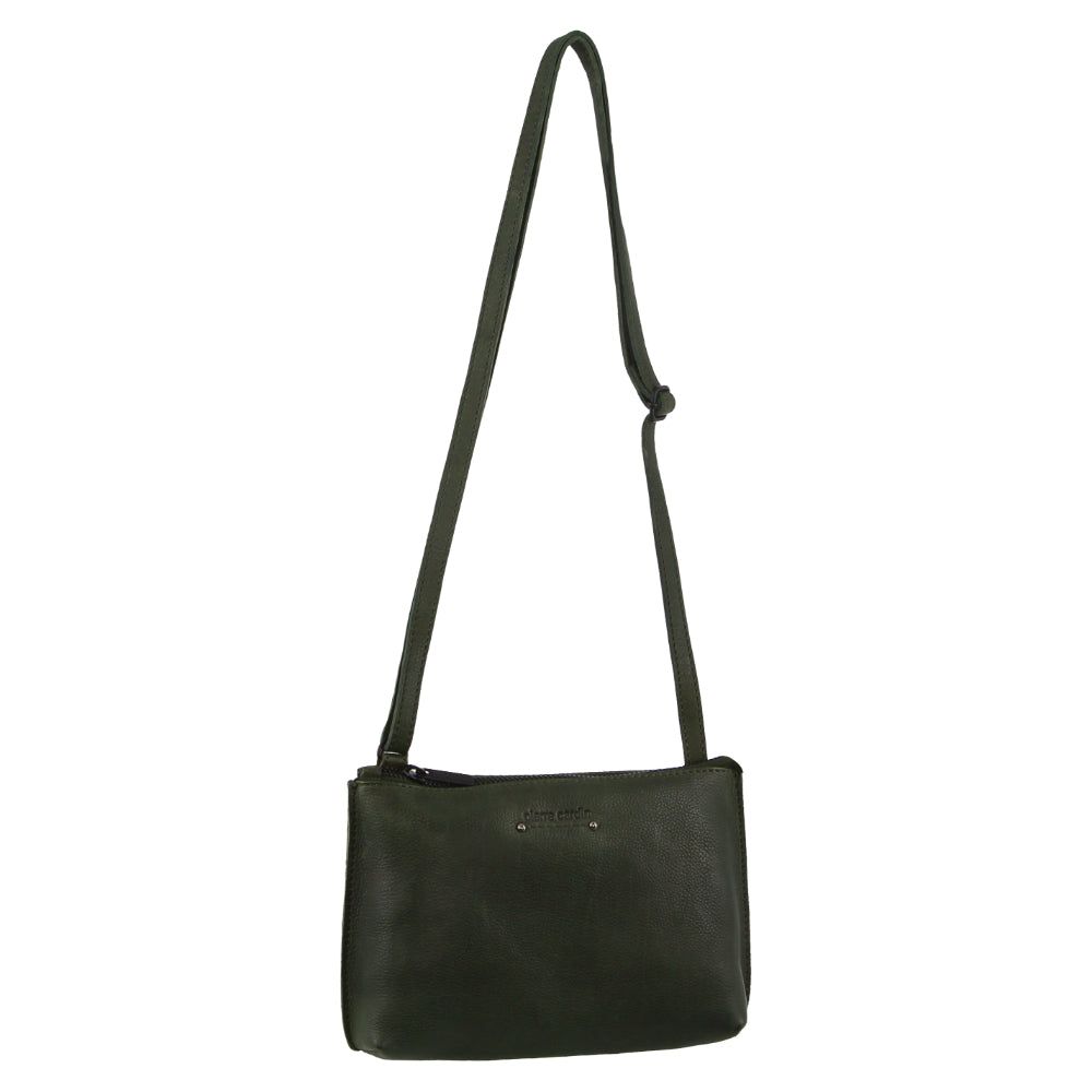 Dark Green Pierre Cardin Leather Trendy Cross-Body Bag | 0326-GQPHS