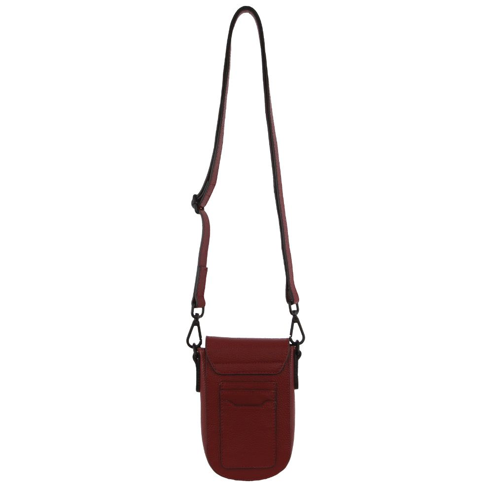 Dark Red Pierre Cardin Leather Rustic Phone Bag | 9702-OFSEB