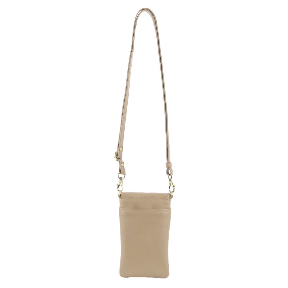 Gold Pierre Cardin Leather Phone Cross-Body Bag | 7593-WVSLD