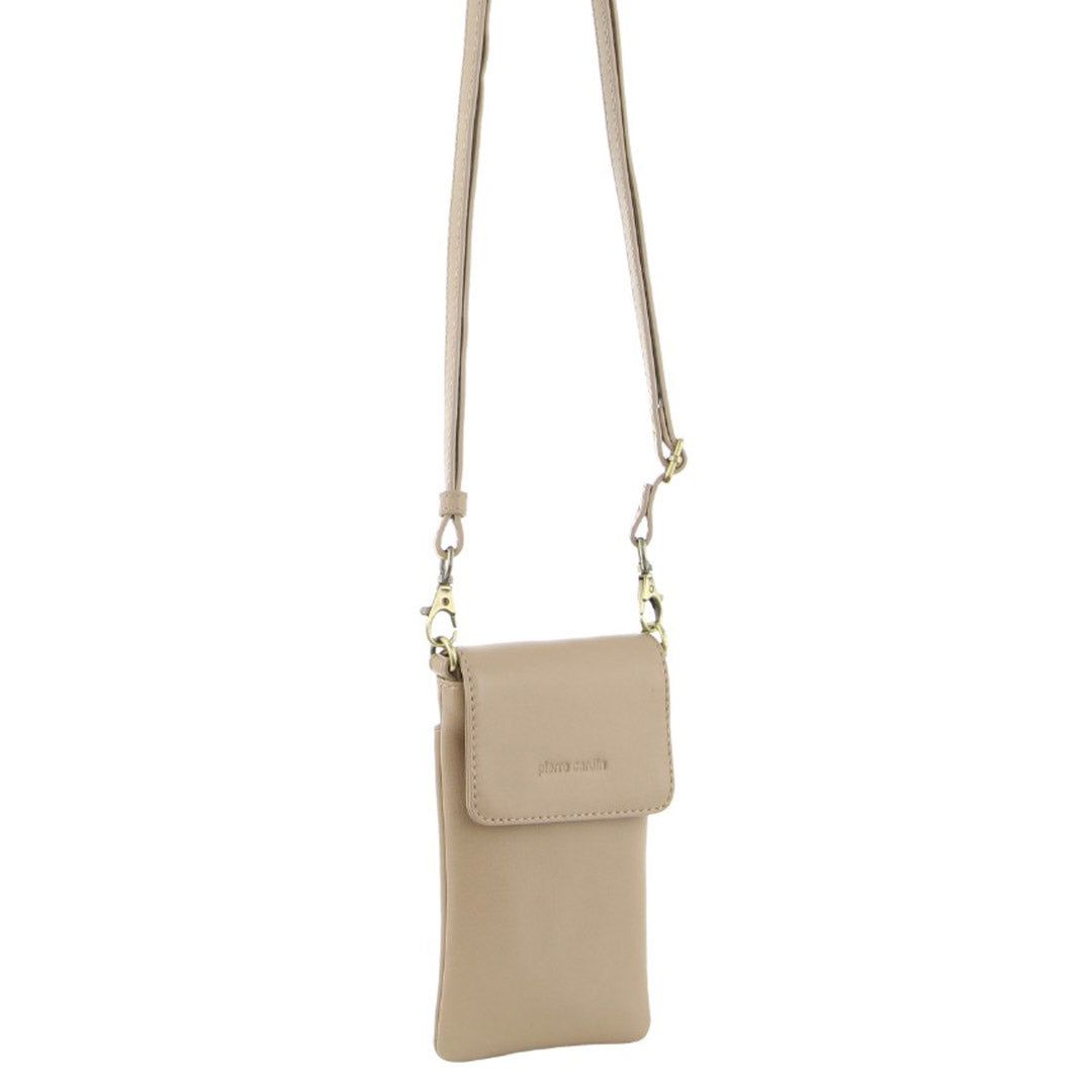 Gold Pierre Cardin Leather Phone Cross-Body Bag | 5243-BVHRY