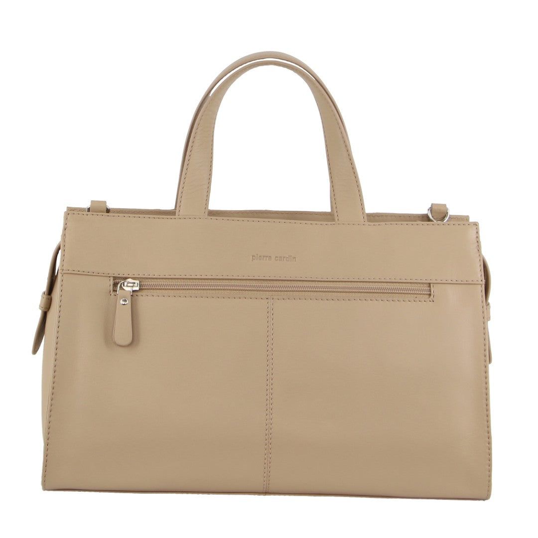 Gold Pierre Cardin Leather Stitch-design Tote Bag | 4780-PGBKS