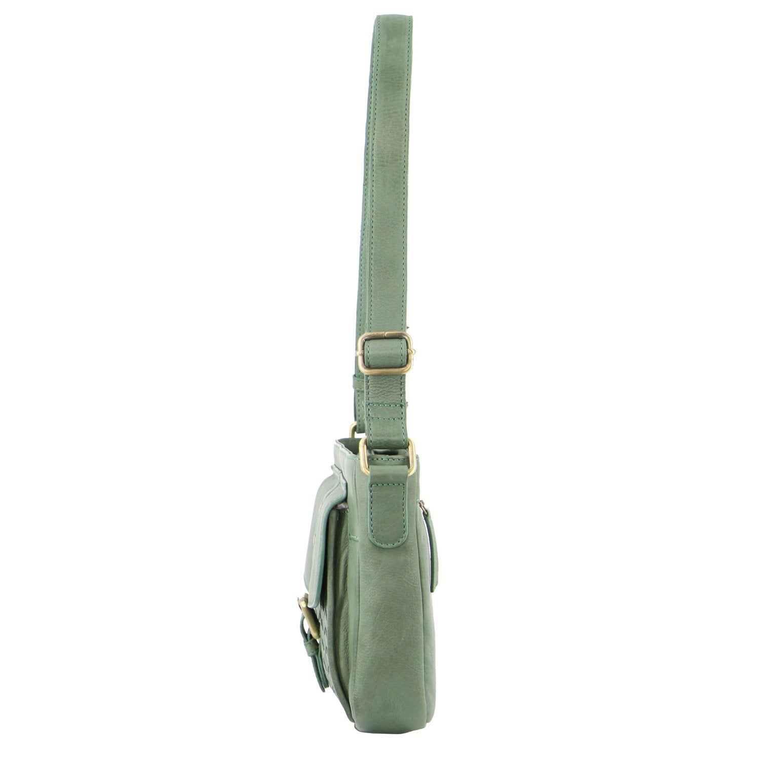 Green Pierre Cardin Woven Leather Crossbody Bag | 2785-KWTUE