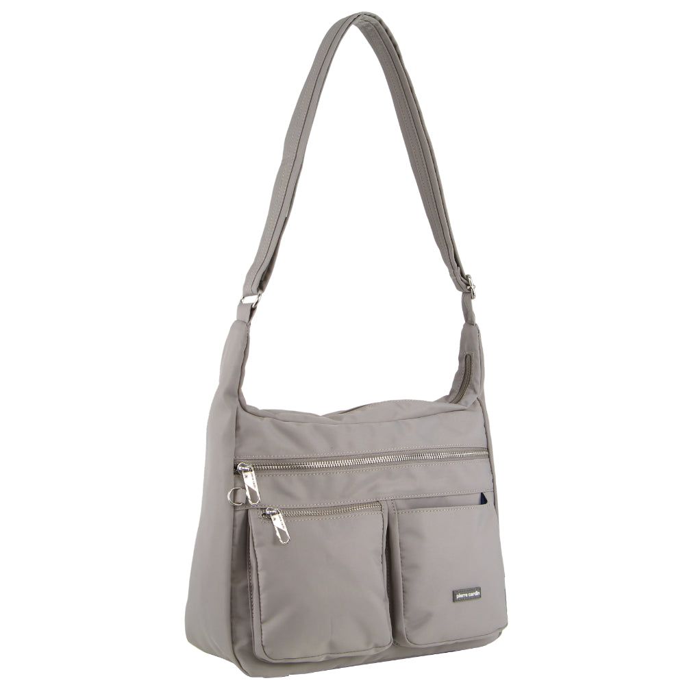 Grey Brown Pierre Cardin Anti-Theft Cross Body Bag | 8593-MZLDI