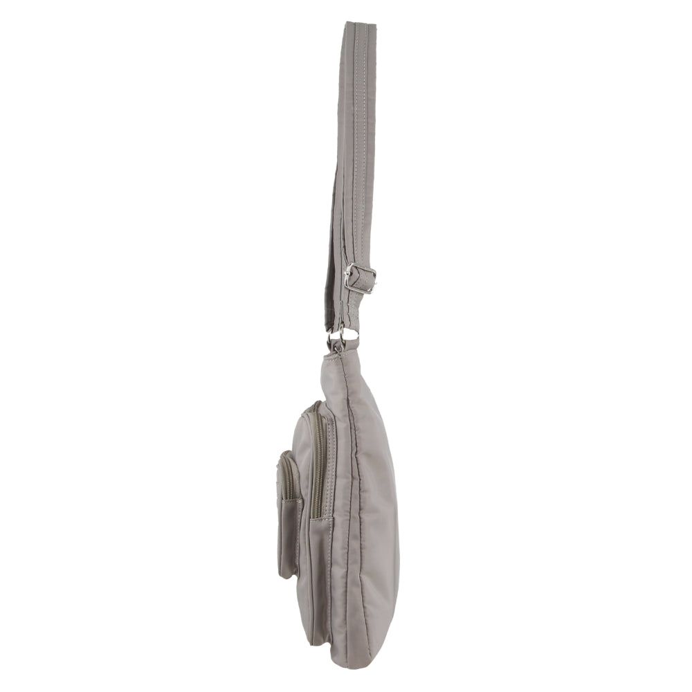 Grey Brown Pierre Cardin Anti-Theft Cross Body Bag | 8396-PJMNA