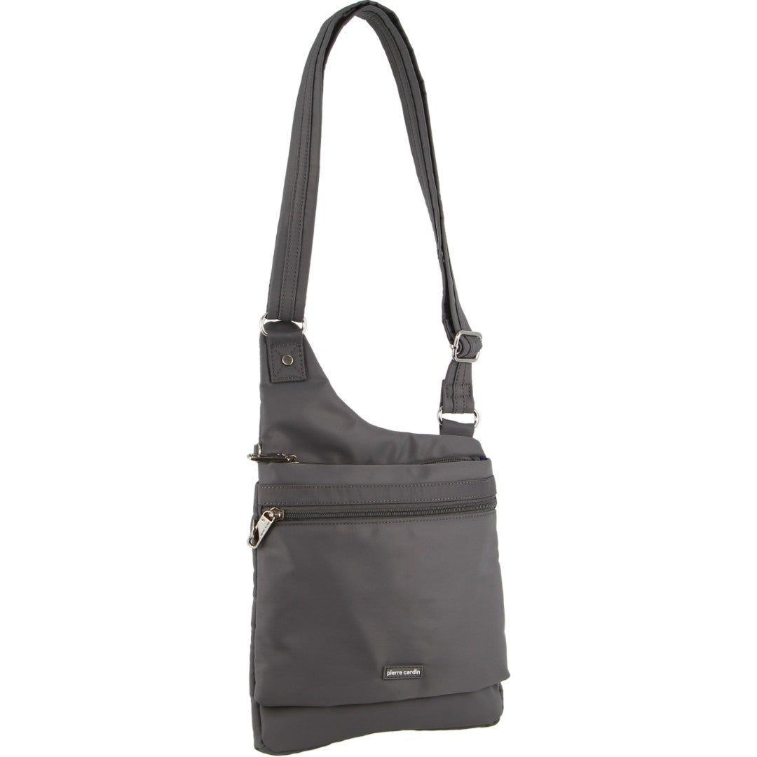 Grey Pierre Cardin Anti-Theft Cross Body Bag | 1230-GMSPI