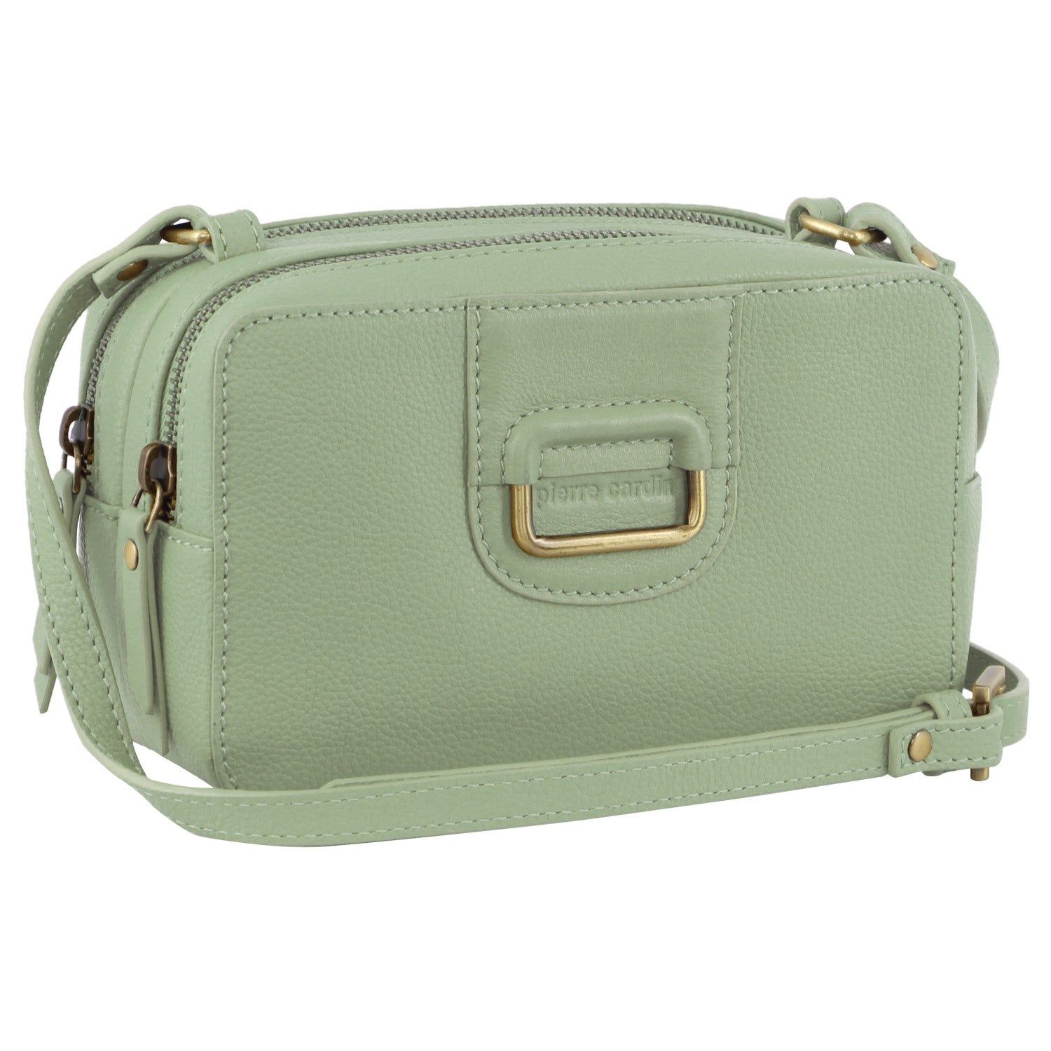 Jade Pierre Cardin Leather Cross-Body Clutch | 7041-KCBAX