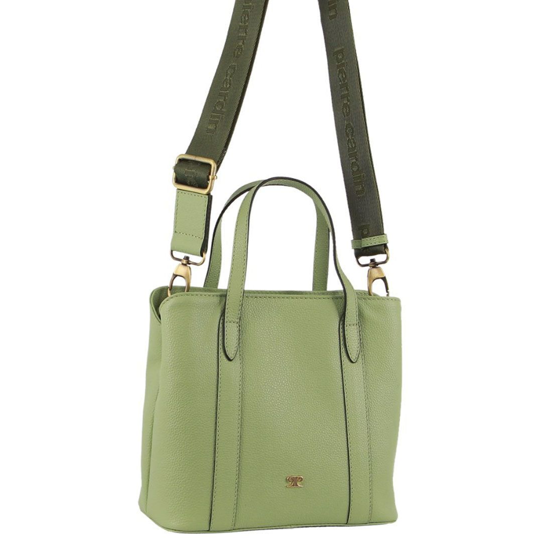 Jade Pierre Cardin Leather Webbing Strap Tote Bag | 0637-WZCNR