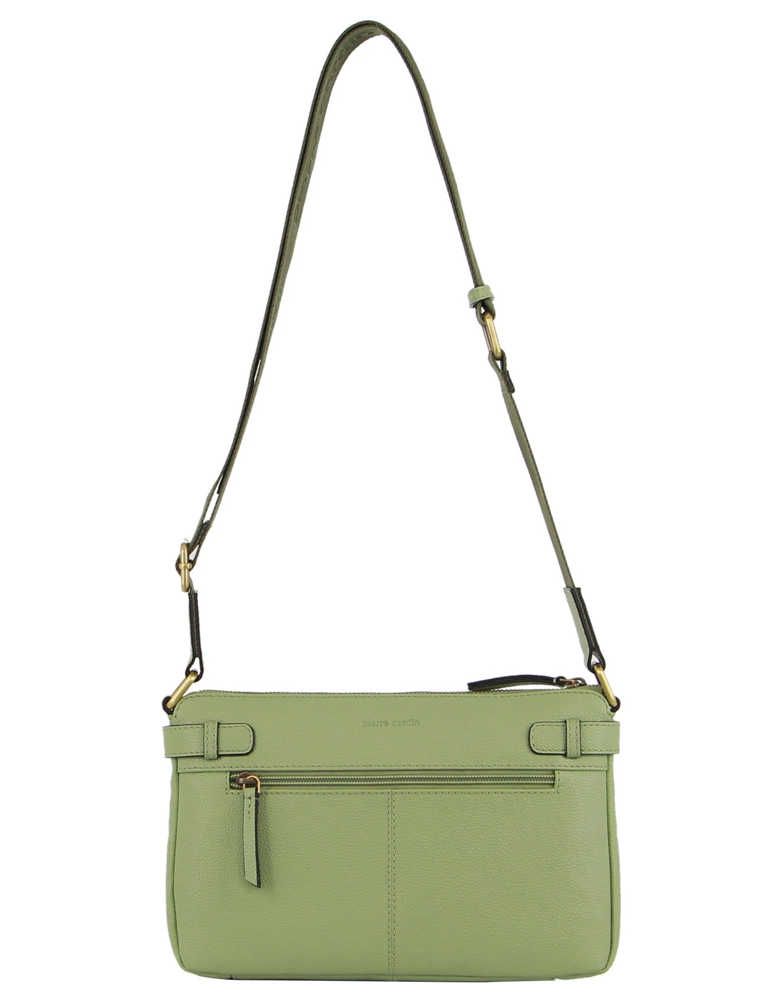 Jade Pierre Cardin Leather Webbing Strap Handbag | 7028-TRHZN