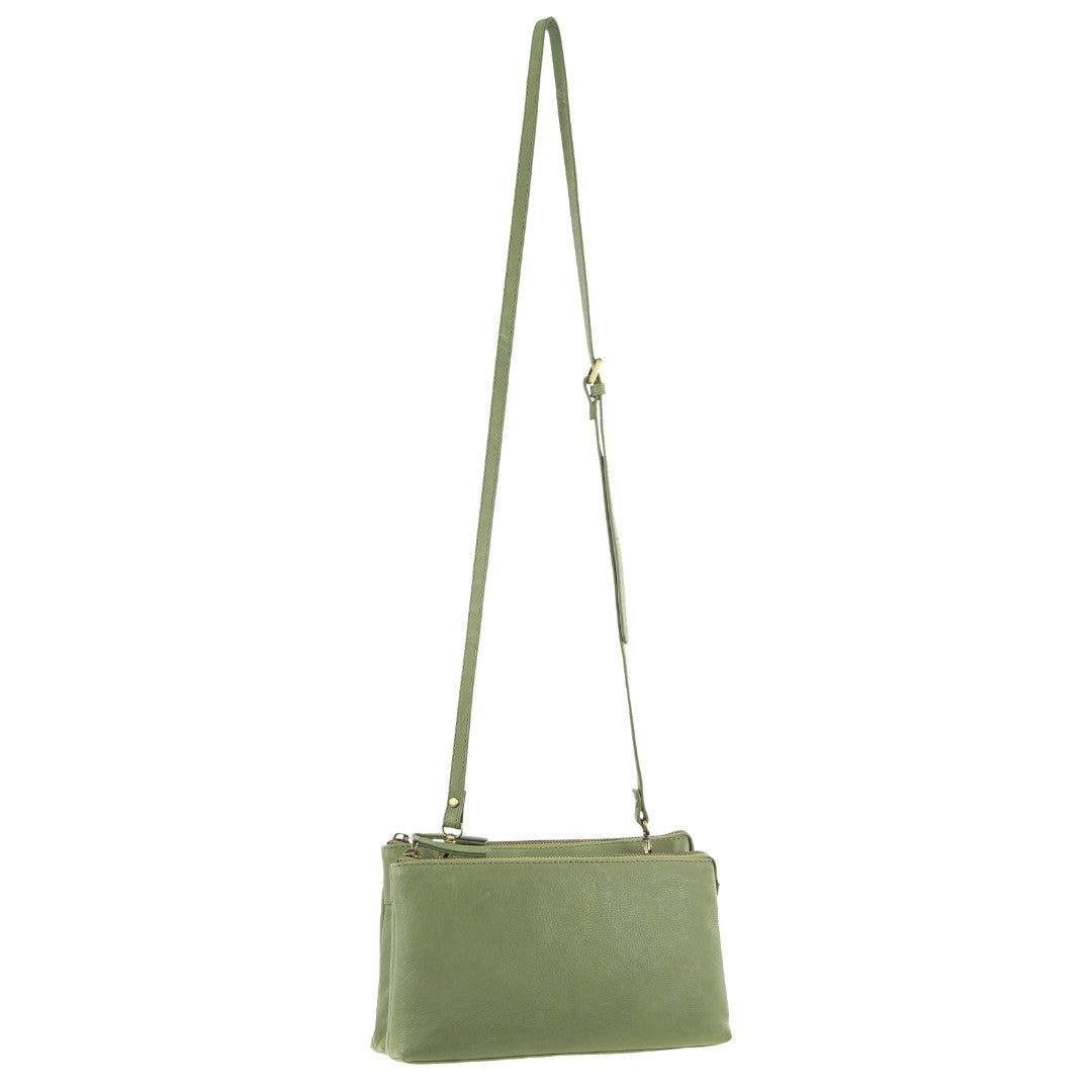 Leaf Pierre Cardin Leather Crossbody Bag | 3497-OXFMB