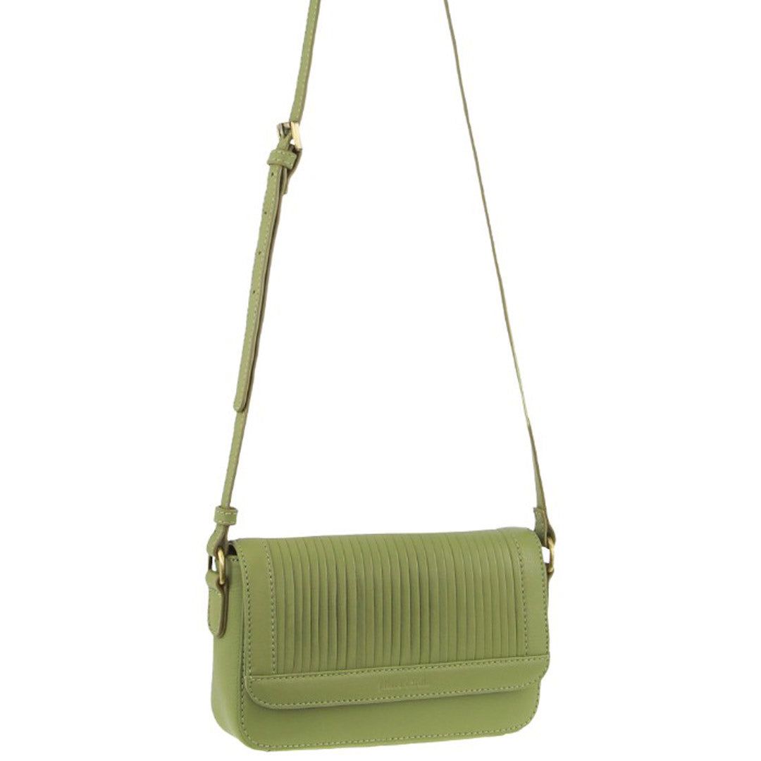 Leaf Pierre Cardin Leather Pleated Design Crossbody Bag | 7065-ZESDL