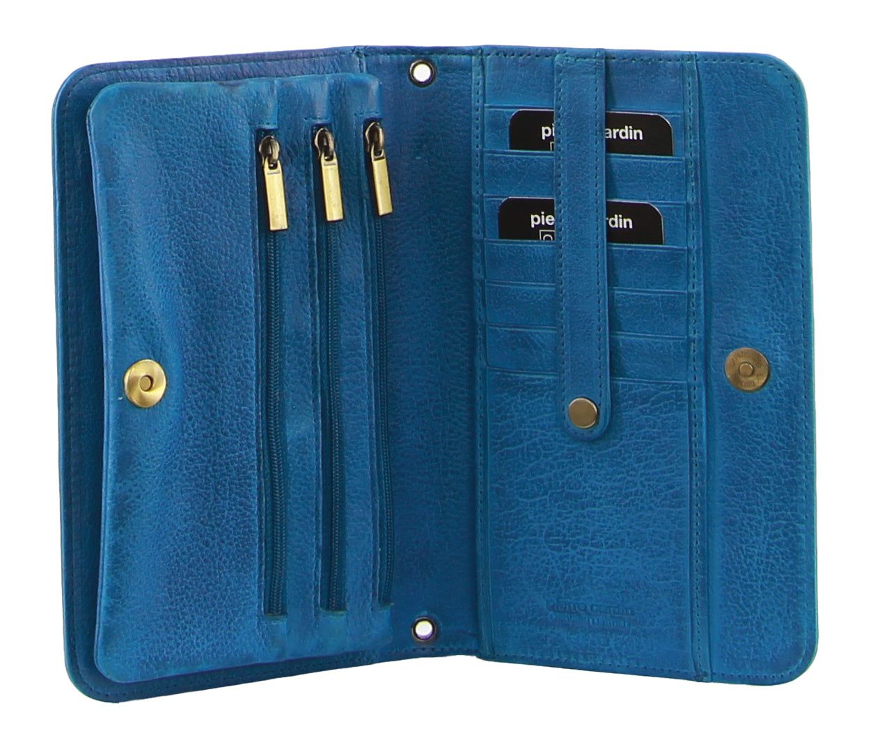 Light Turquoise Pierre Cardin Genuine Leather Clutch Wallet Bag | 8920-LIDAT