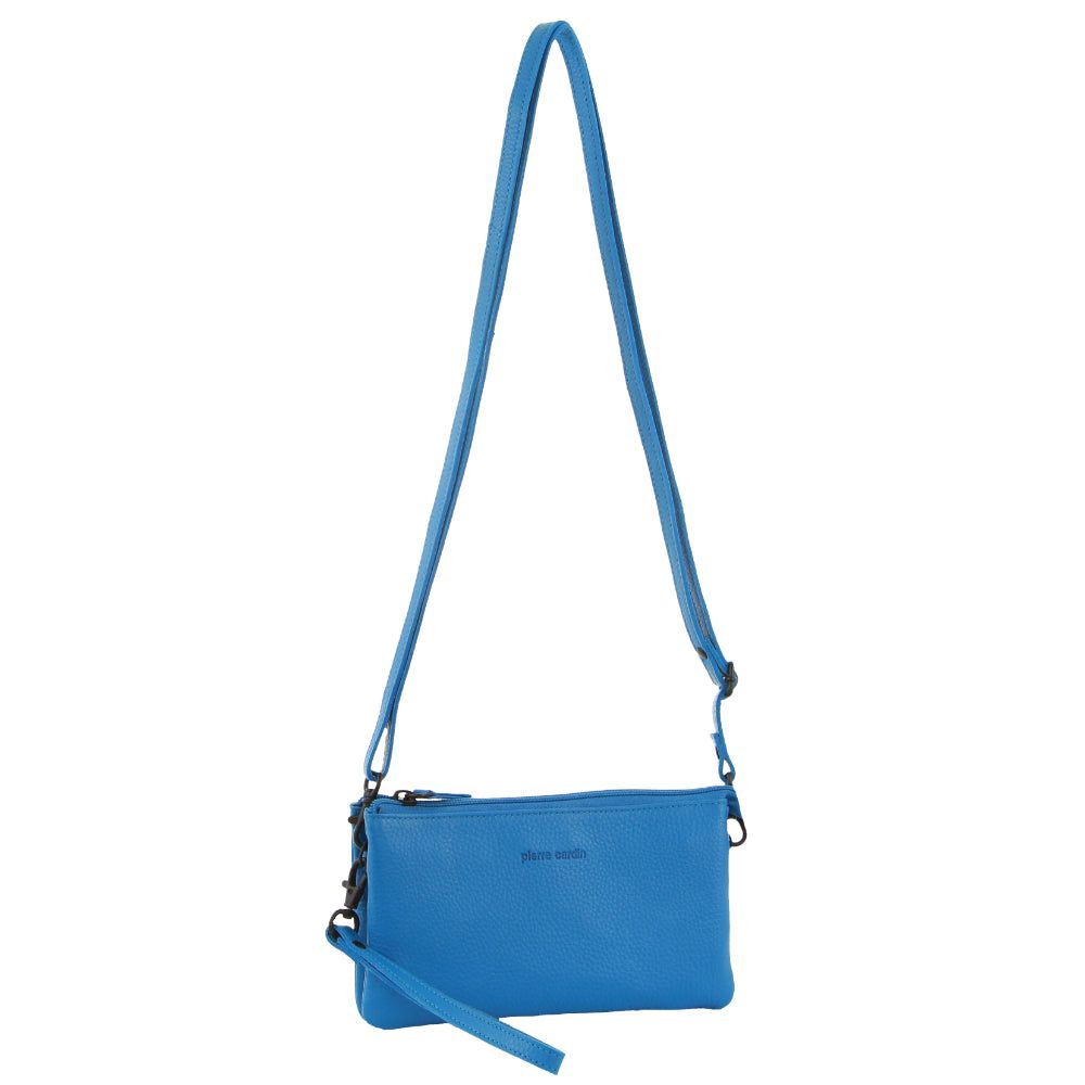 Light Turquoise Pierre Cardin Leather Multiway Cross-Body Bag | 4625-AIKVS