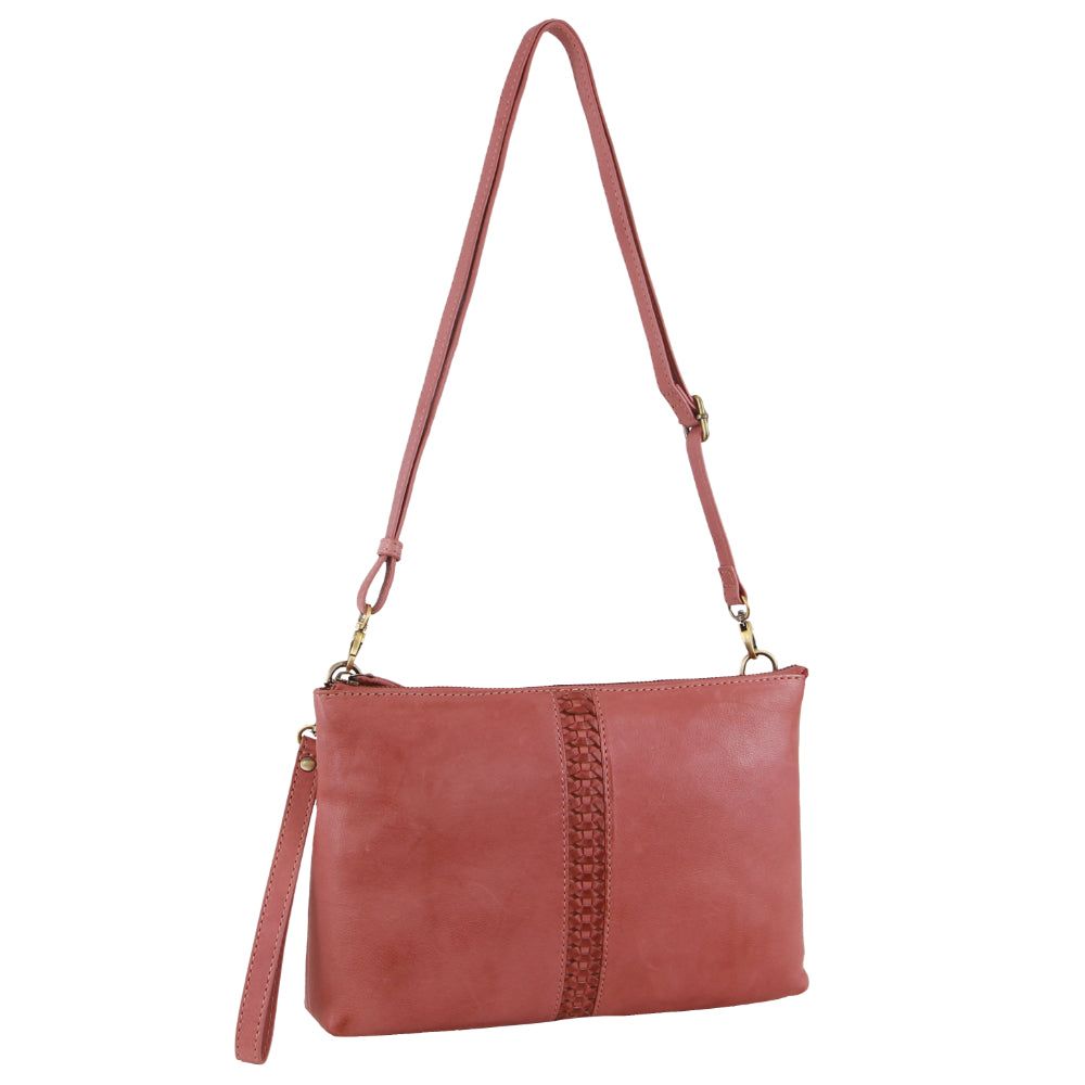 Marsala Pierre Cardin Leather Wristlet Crossbody Bag | 1245-HZGWO