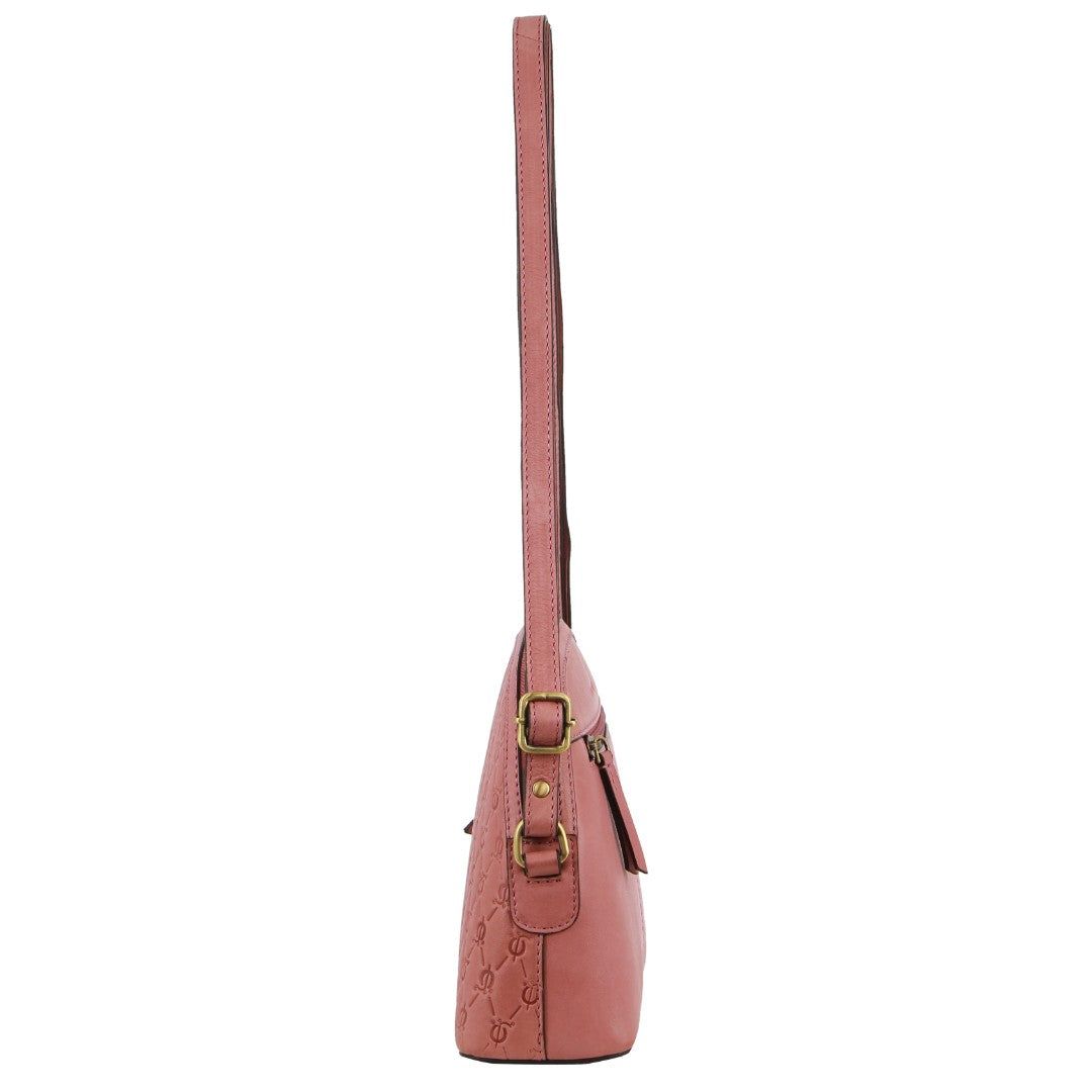 Marsala Pierre Cardin leather Diamond Embossed Design Cross-body Bag | 2074-NFQLX