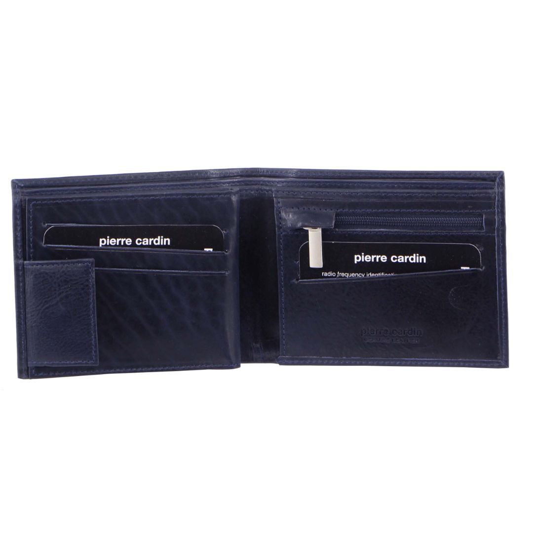 Midnight Pierre Cardin Rustic Leather Tri-Fold Wallet | 7630-JAZDN