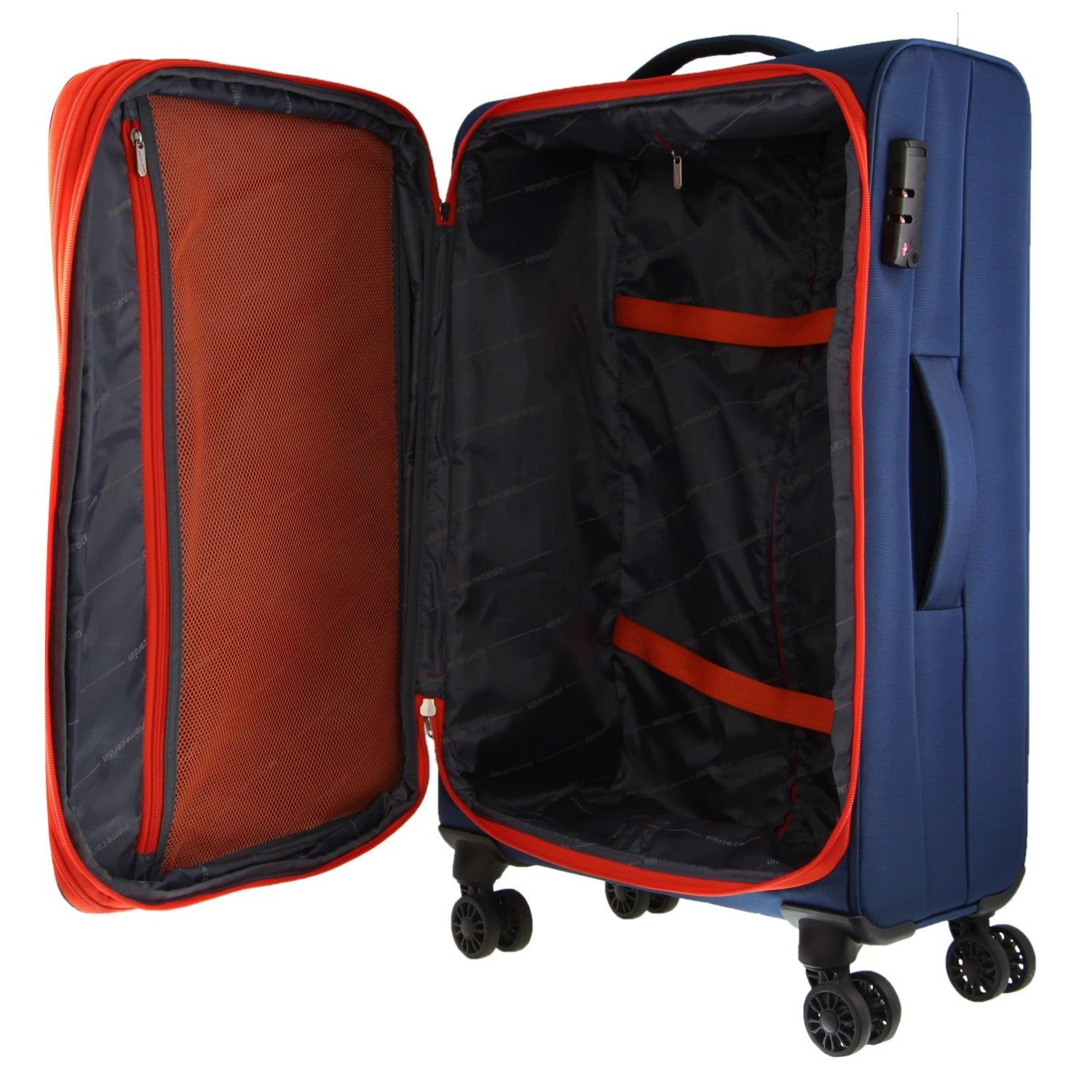 Navy Pierre Cardin 65cm MEDIUM Soft Shell Suitcase | 2517-VIGTA