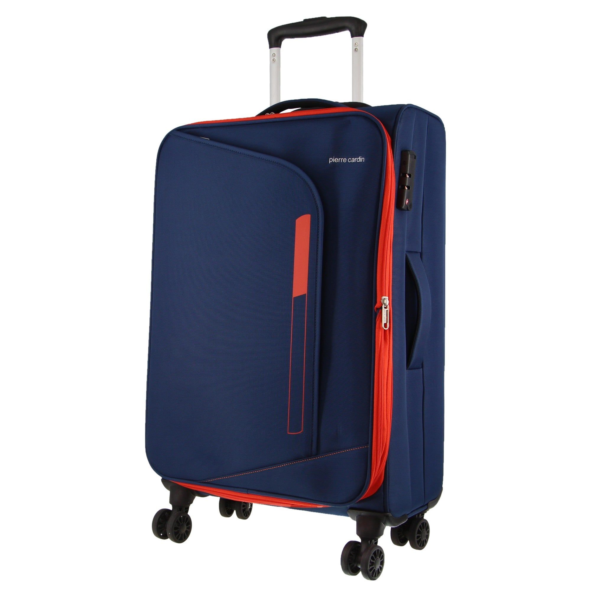 Navy Pierre Cardin 65cm MEDIUM Soft Shell Suitcase | 2517-VIGTA