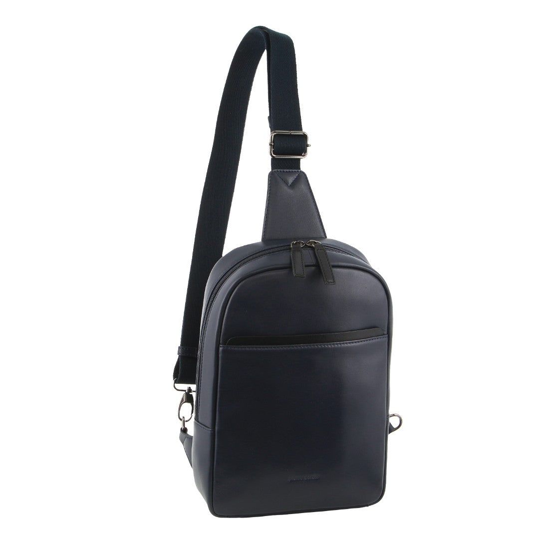 Navy Pierre Cardin Leather 3-Way Sling Bag | 4589-SRHZU