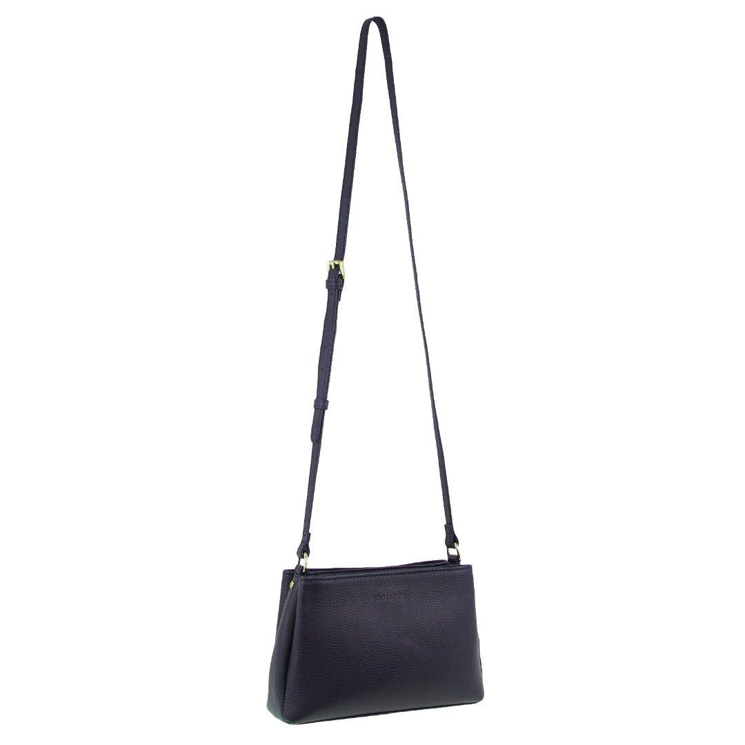 Navy Pierre Cardin Leather Crossbody Bag | 4906-OKADS