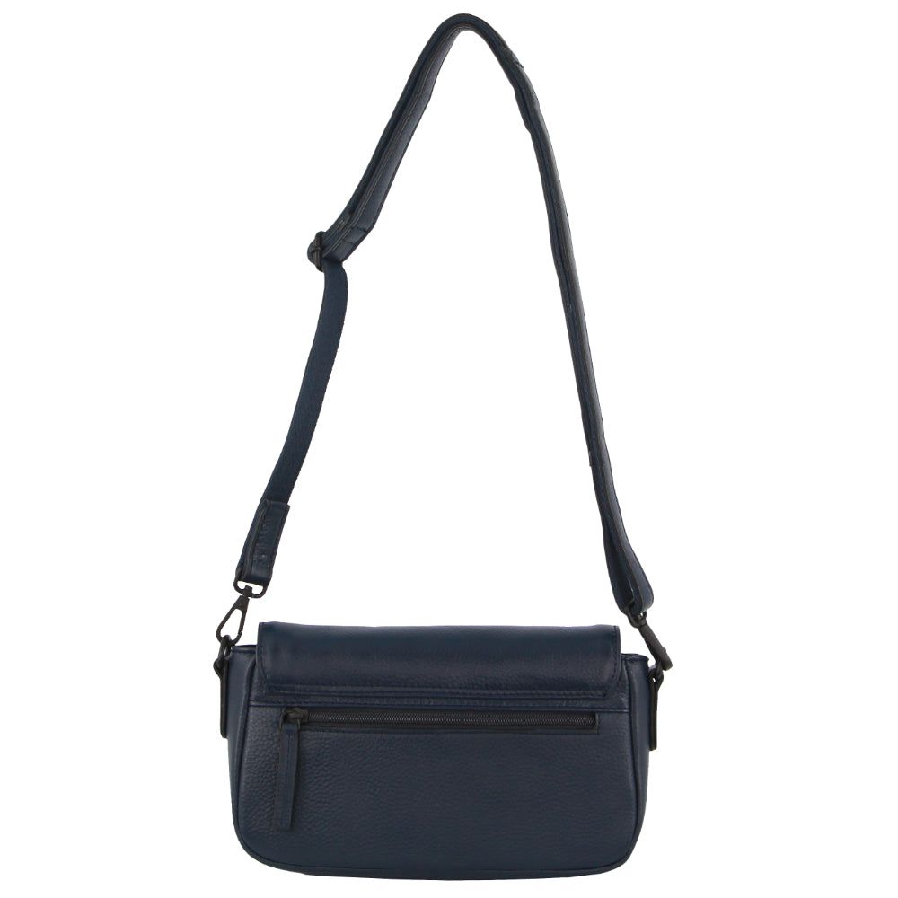 Navy Pierre Cardin Leather Pleated Design Crossbody Bag | 0815-NAHEK