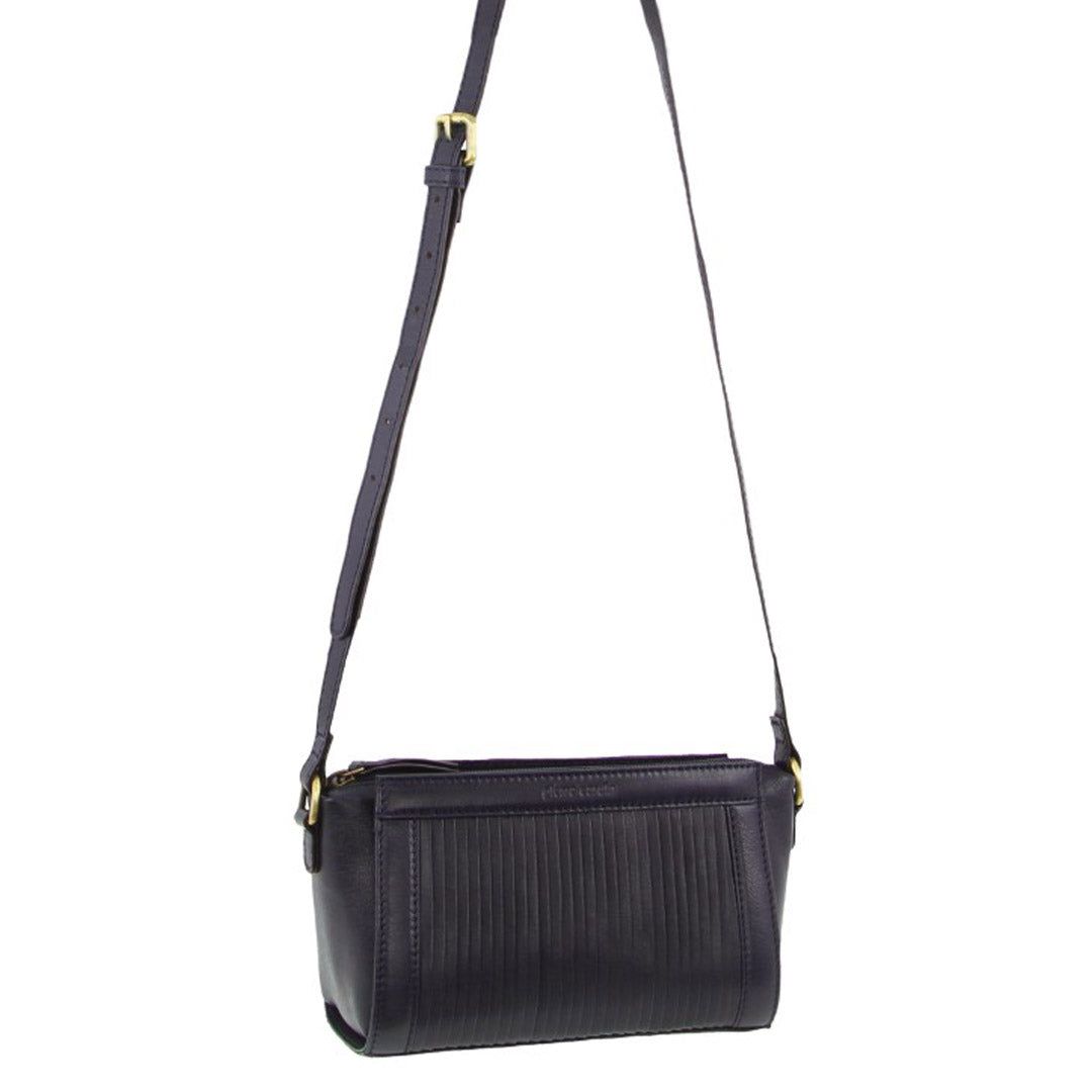 Navy Pierre Cardin Leather Pleated Design Crossbody Bag | 8016-JYERN