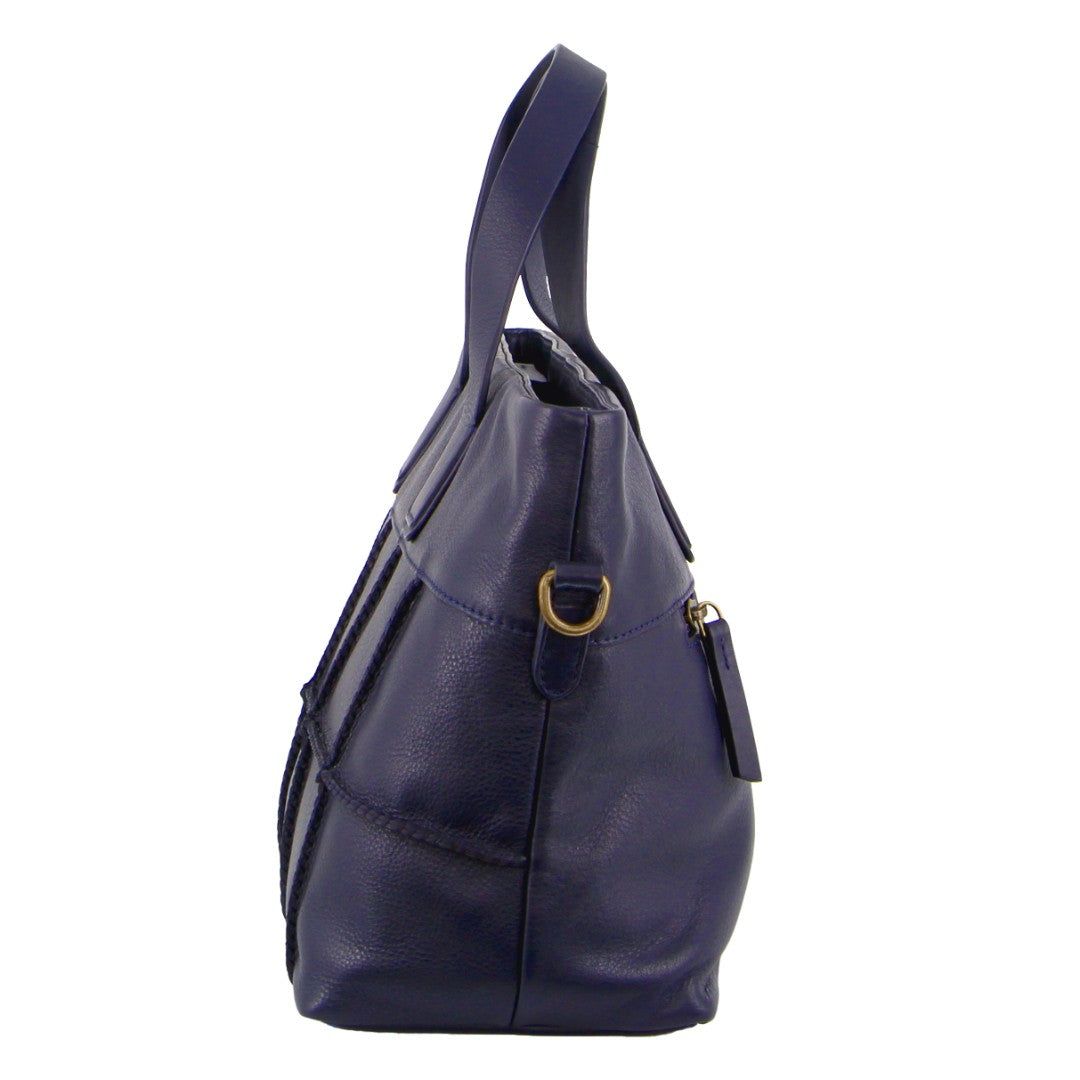 Navy Pierre Cardin Leather Stitch-design Handbag | 5897-UETCJ