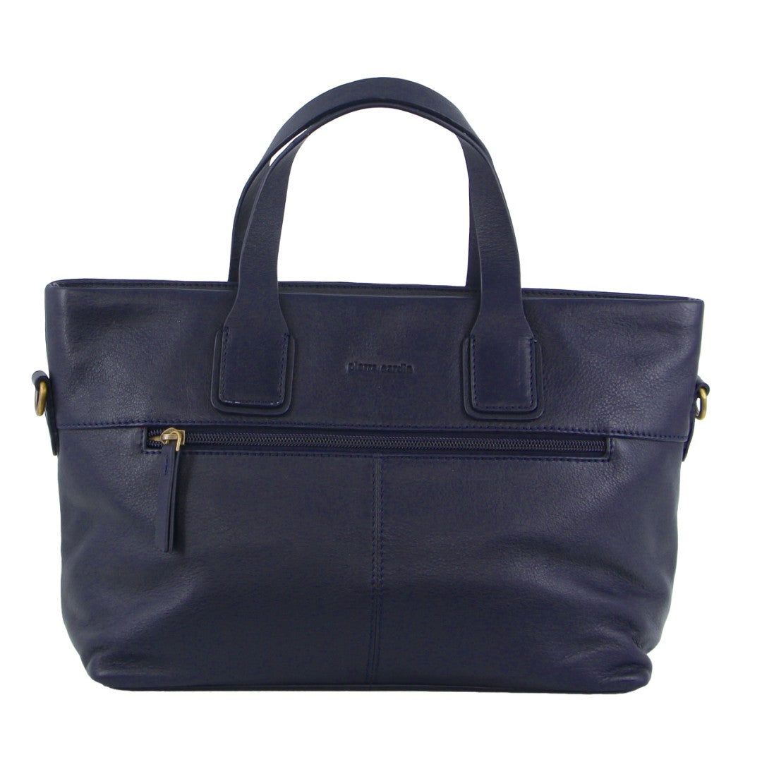 Navy Pierre Cardin Leather Stitch-design Handbag | 5897-UETCJ