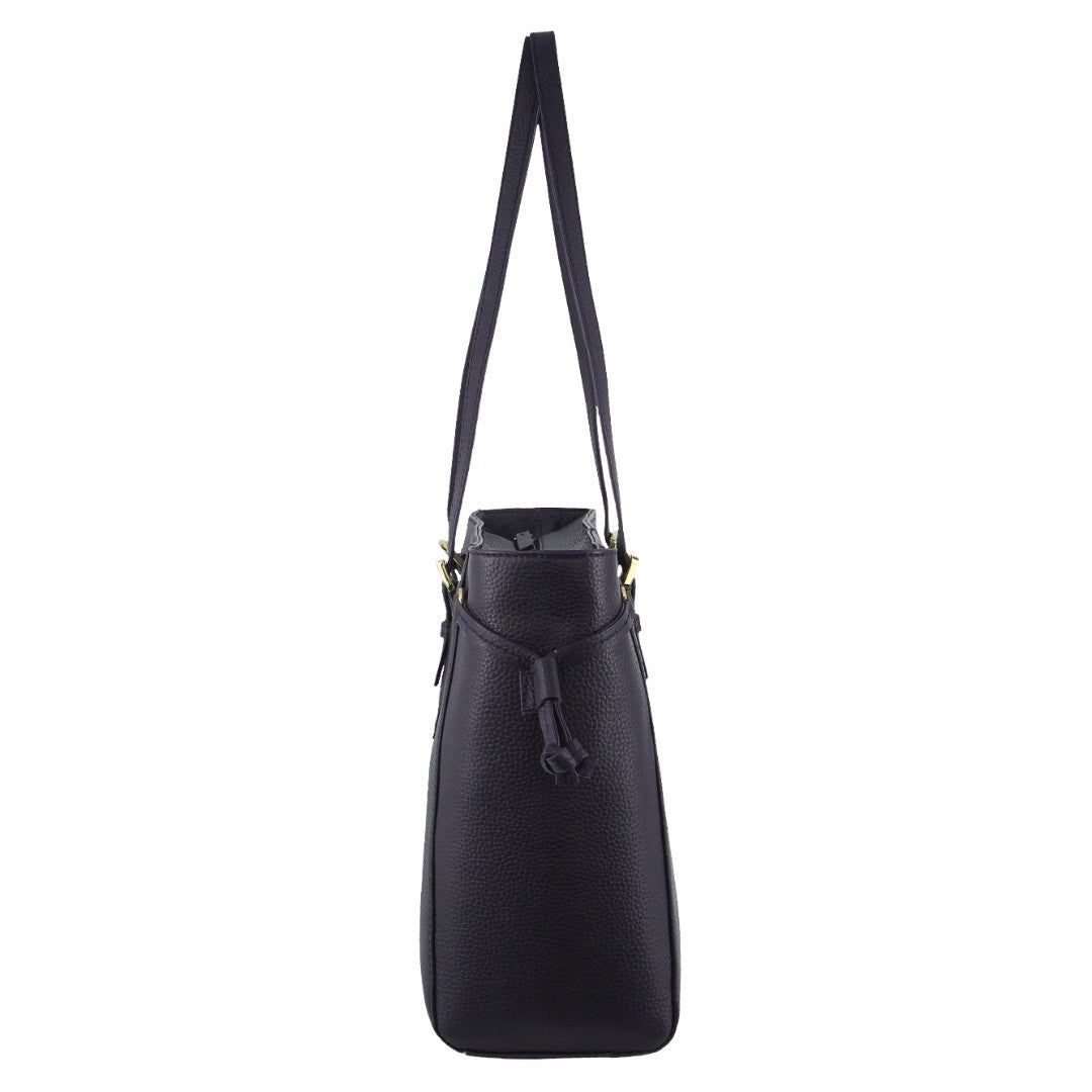 Navy Pierre Cardin Leather Tote Bag | 2457-DBHYI